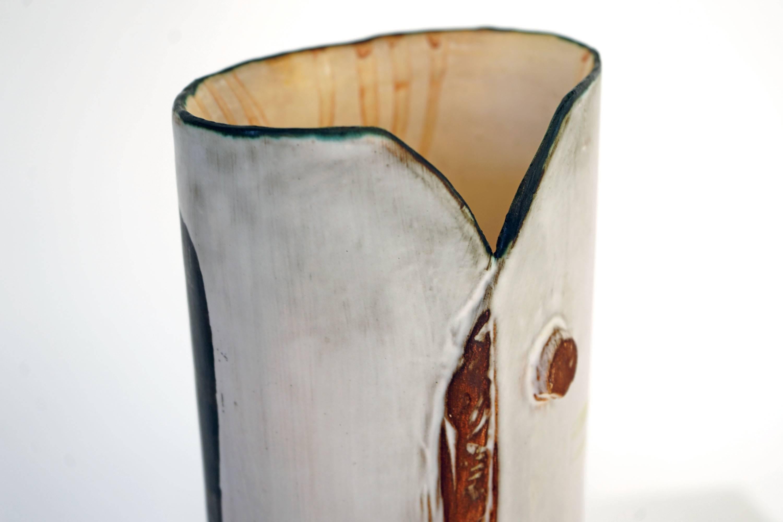 Gilbert Portanier / Ceramic Vase, Vallauris, 1981 For Sale 4