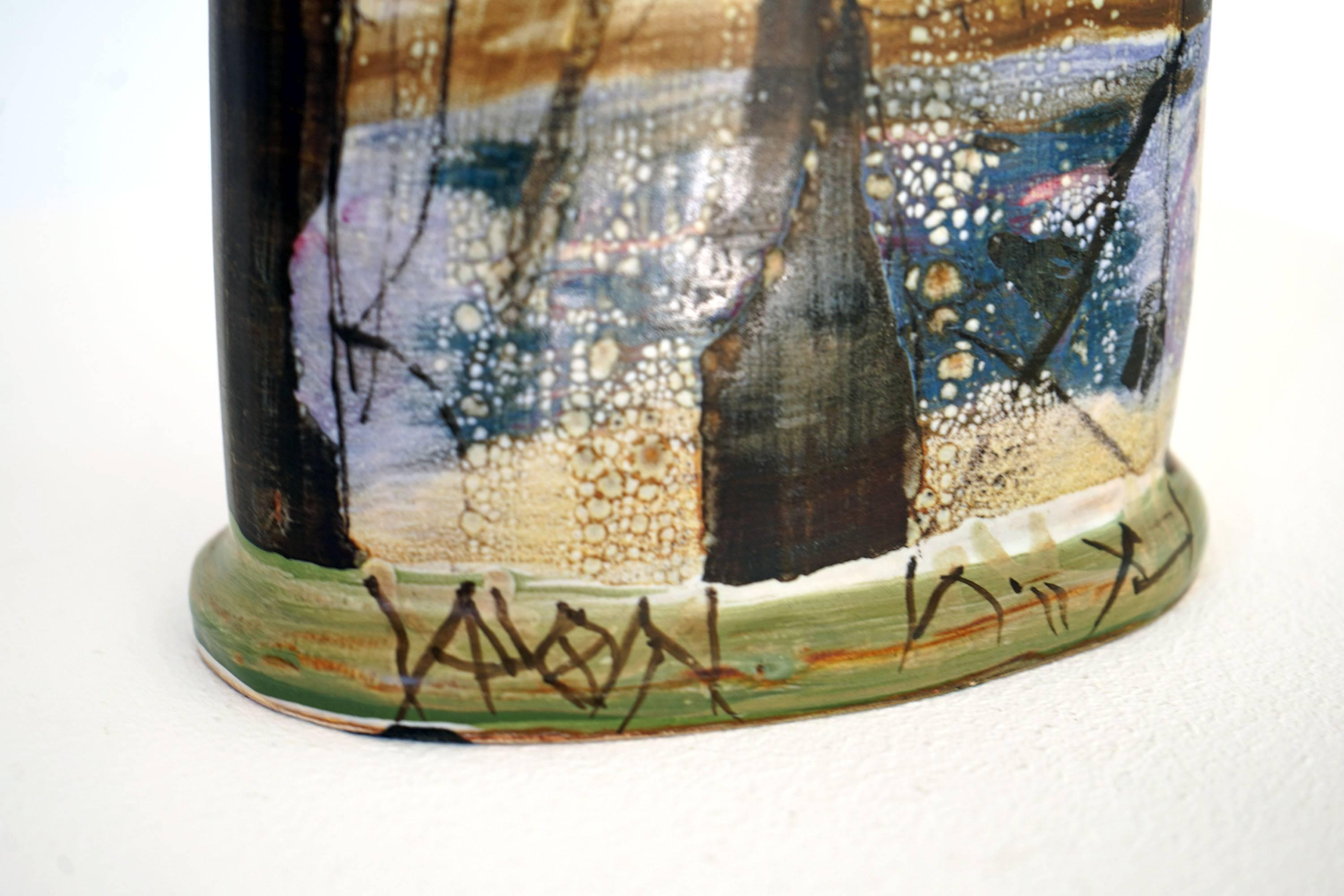 Gilbert Portanier / Ceramic Vase, Vallauris, 1981 For Sale 2