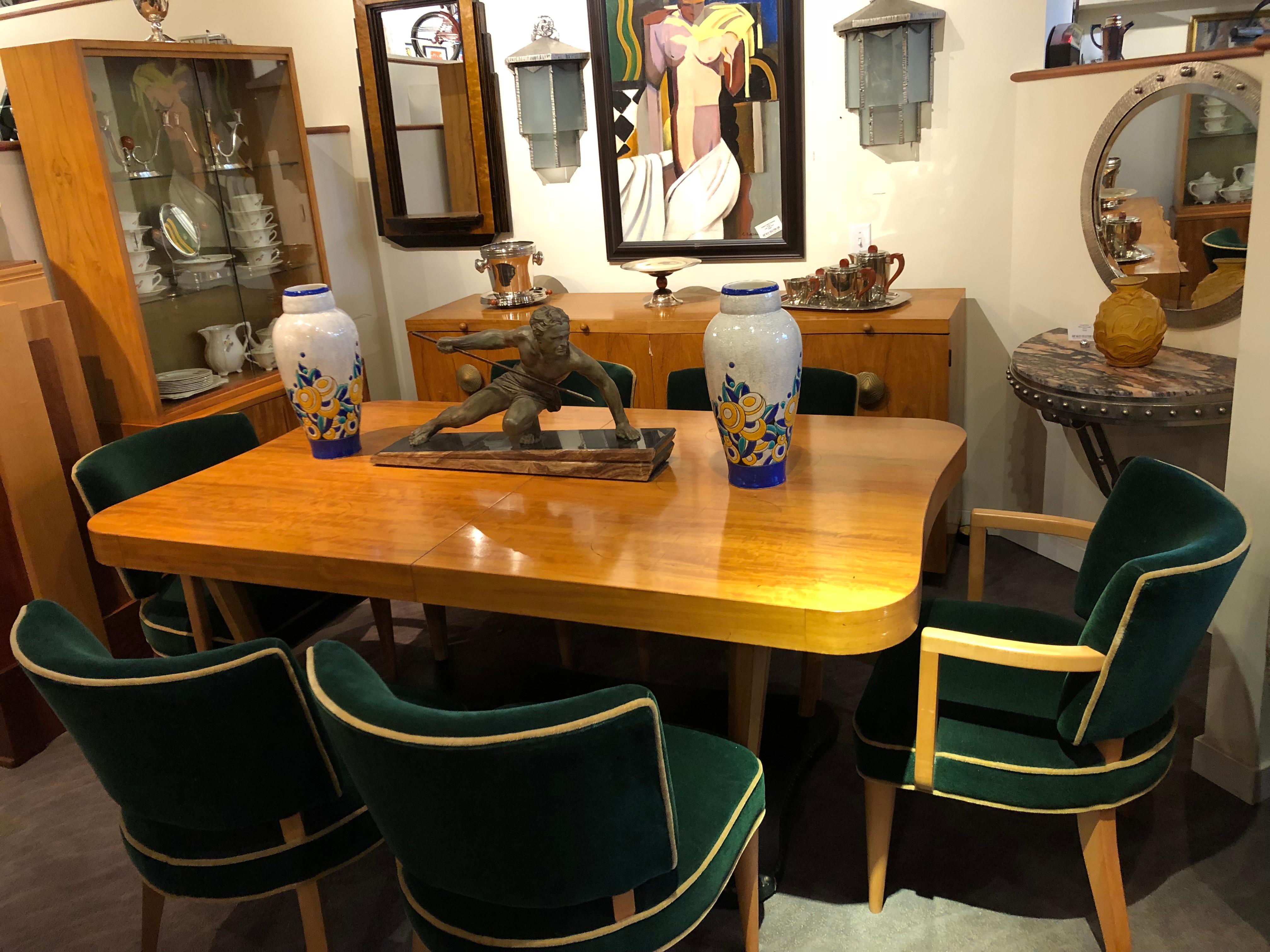 art deco dining table and chairs