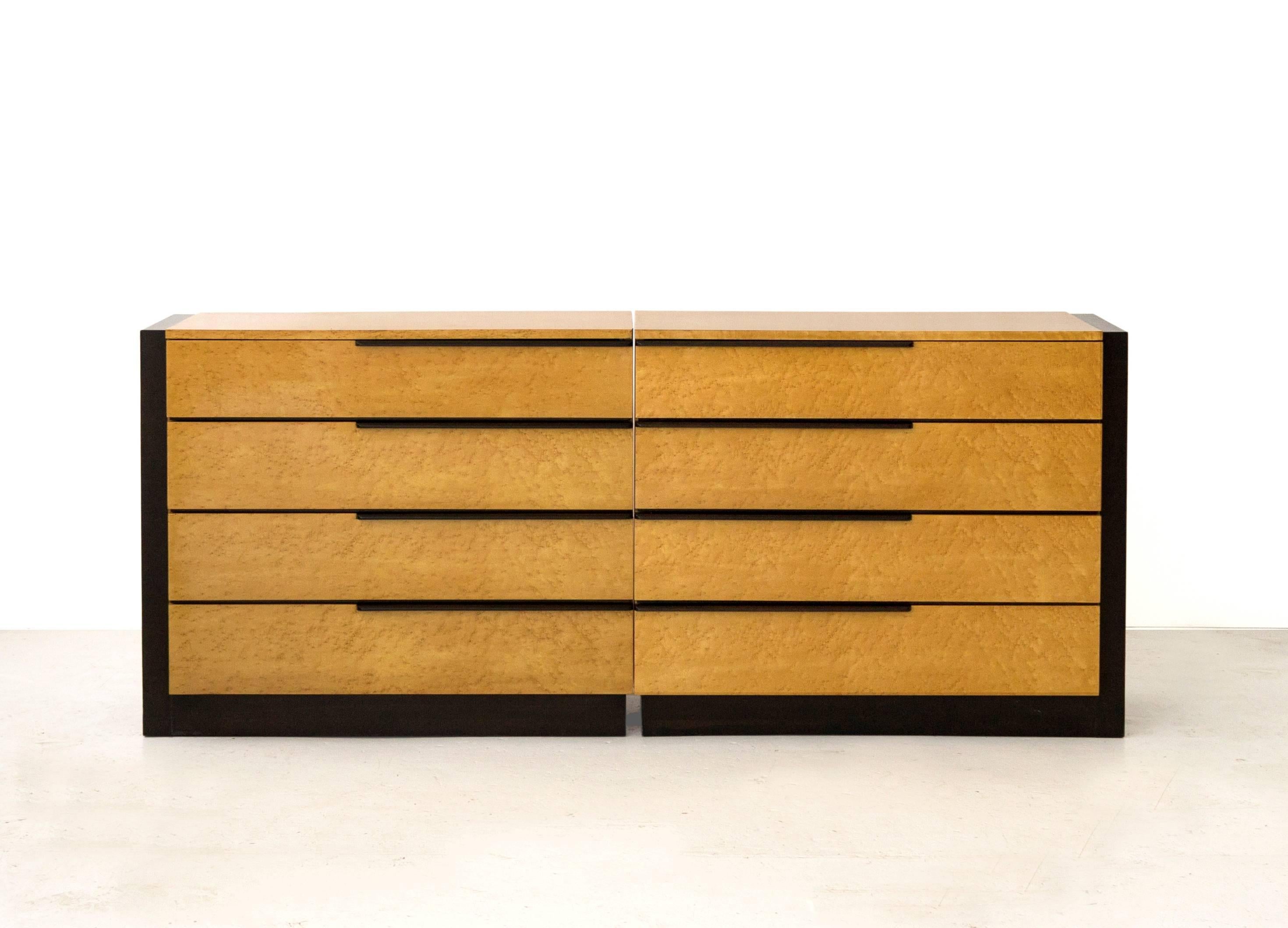Mid-Century Modern Gilbert Rohde Ash Burl Cabinets for Herman Miller For Sale