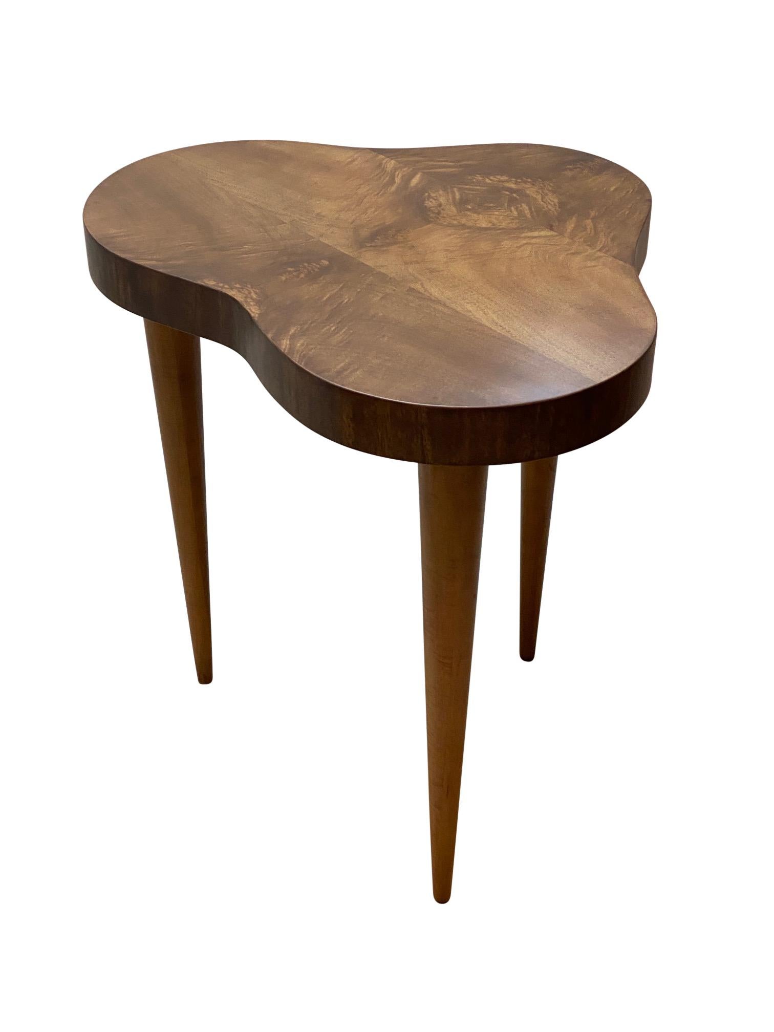 Gilbert Rohde Cloud side table, organic shape, wood side table produced by Herman Miller. 
 Made in the 1940s. Modern.