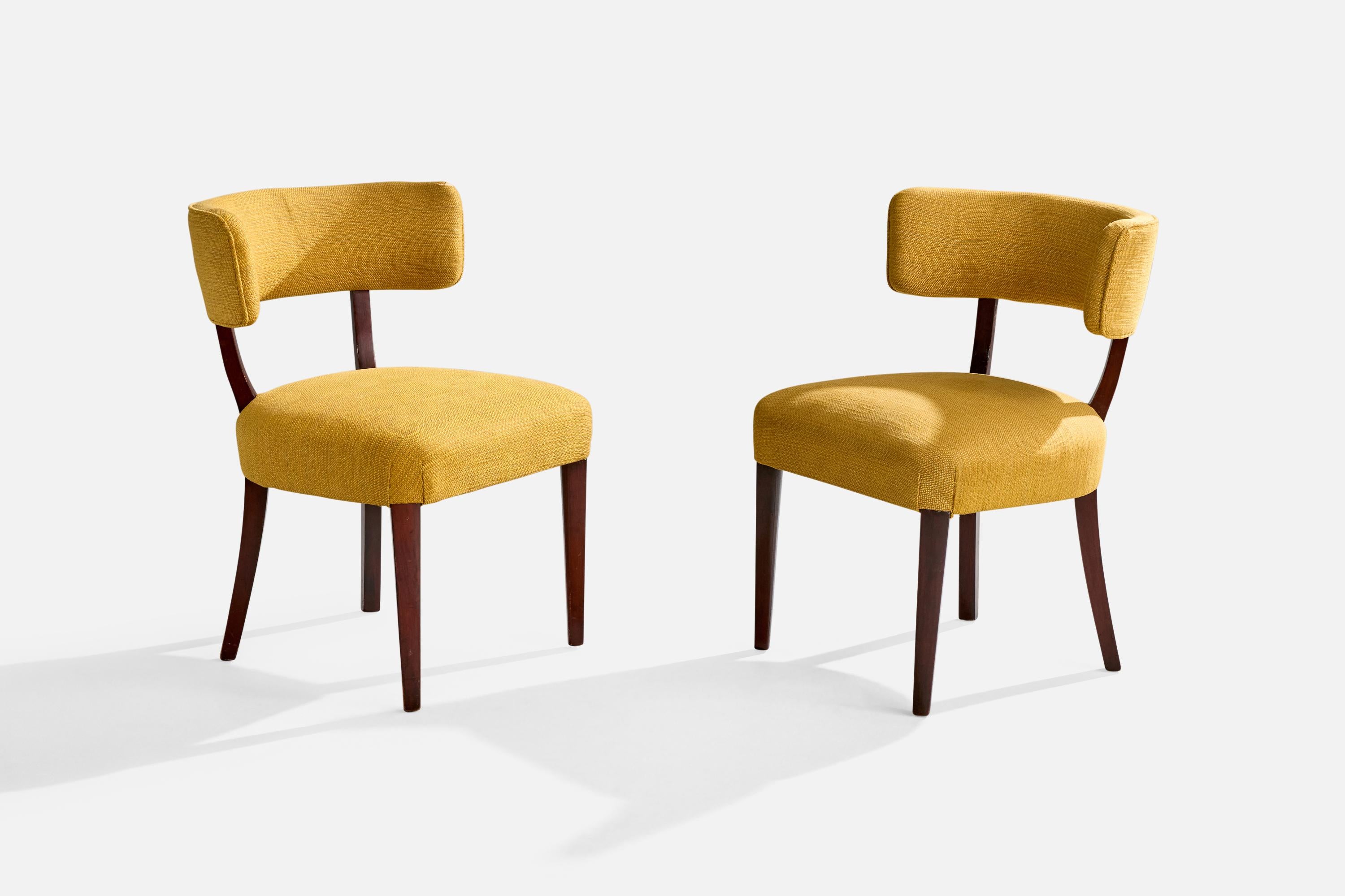 Gilbert Rohde, Sillas de Comedor, Madera, Tela, EEUU, Década de 1930 Estadounidense