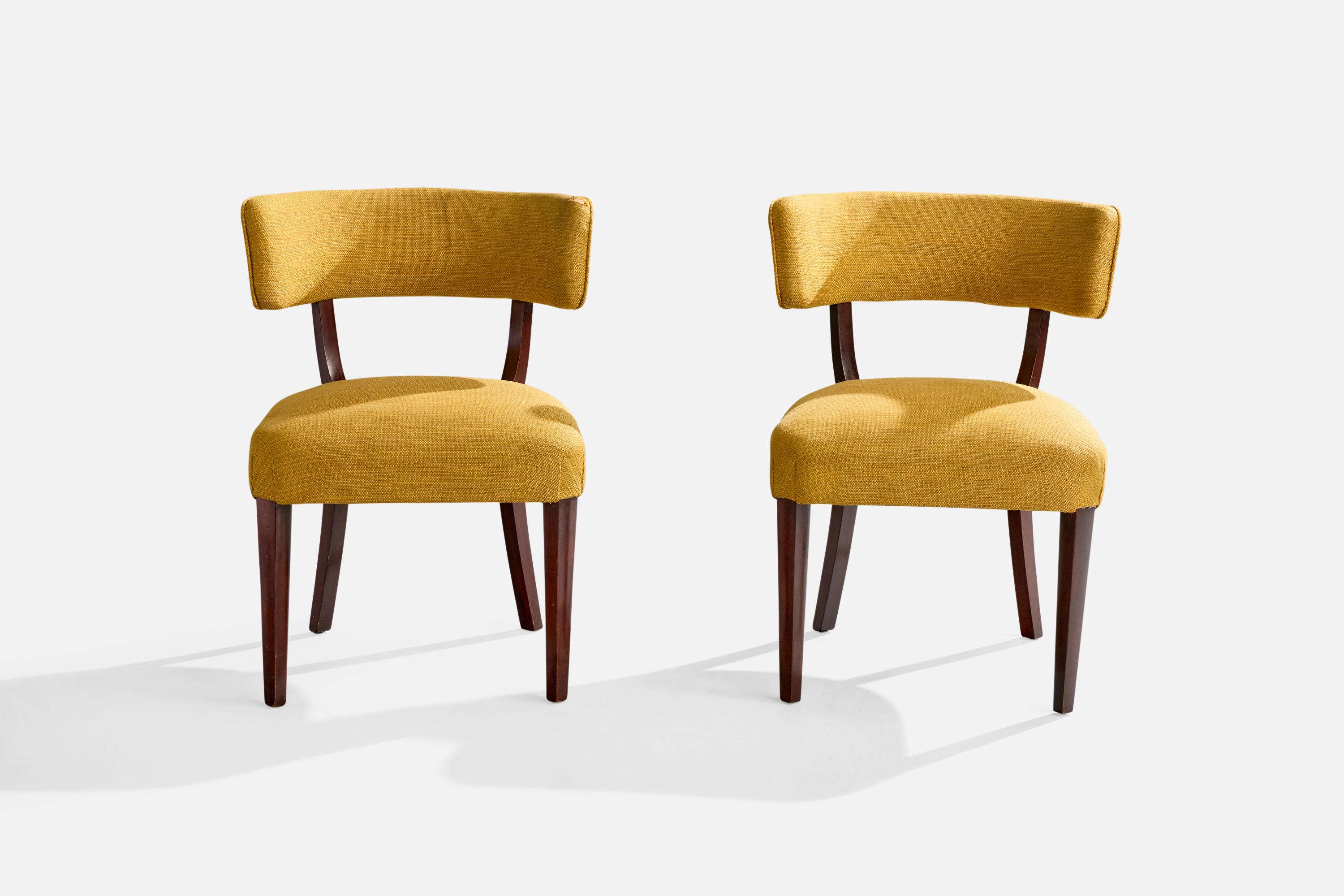 Gilbert Rohde, Sillas de Comedor, Madera, Tela, EEUU, Década de 1930 mediados del siglo XX