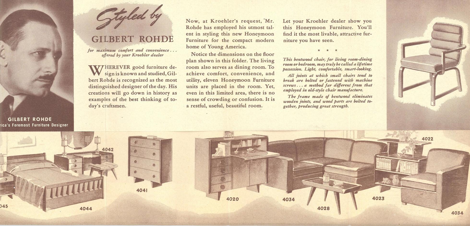 Joinery Gilbert Rohde Dresser 4041 Kroehler New York World's Fair 1940 Two-Tone 44