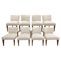 Gilbert Rohde Elegant Set of 8 Newly Upholstered Dining Chairs, 1940s