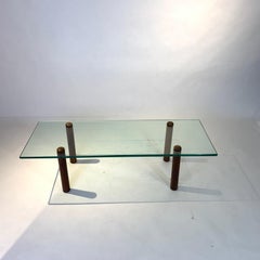 Gilbert Rohde for Herman Miller 1940s Walnut and Glass Art Deco Coffee Table