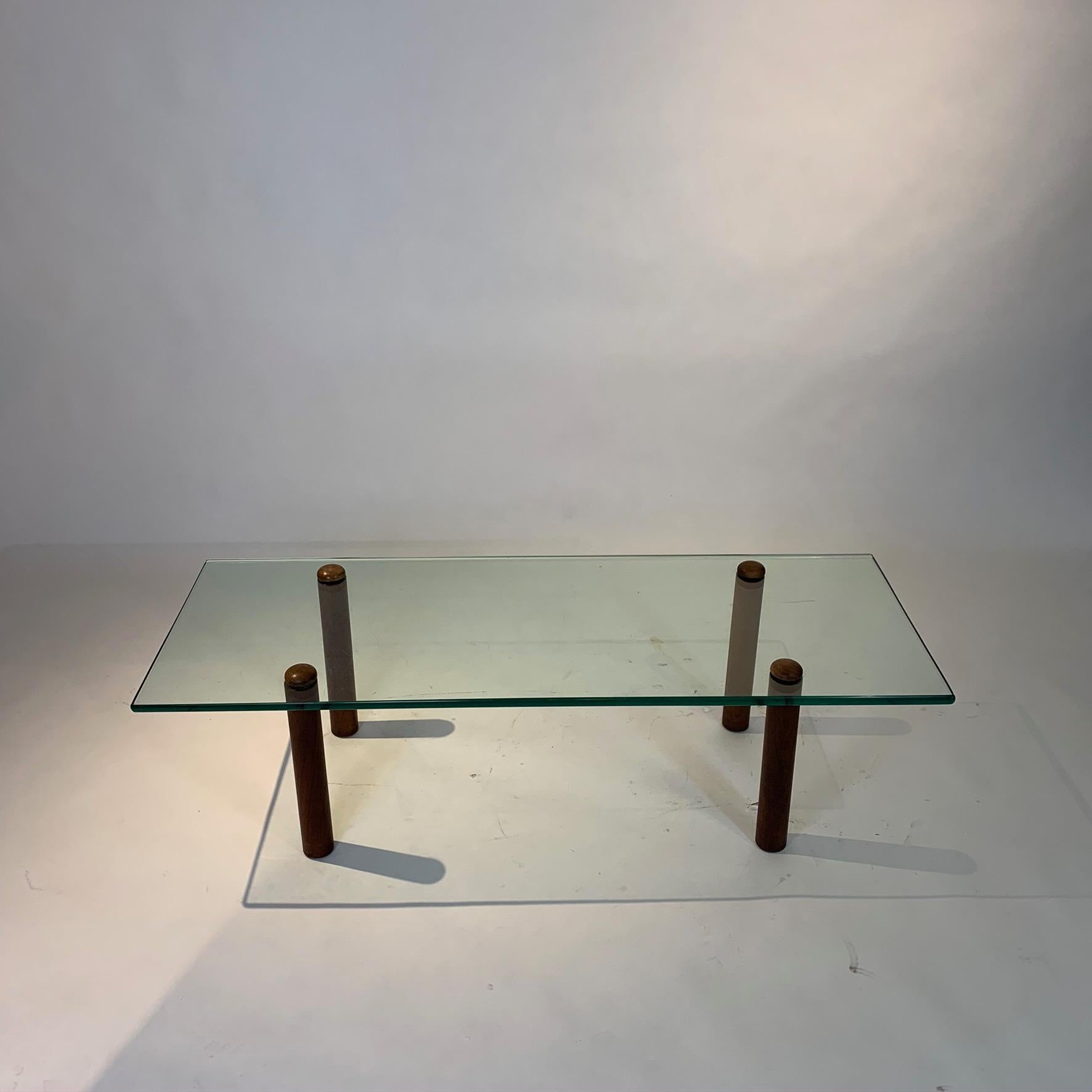 20th Century Gilbert Rohde for Herman Miller 1940s Walnut and Glass Art Deco Coffee Table