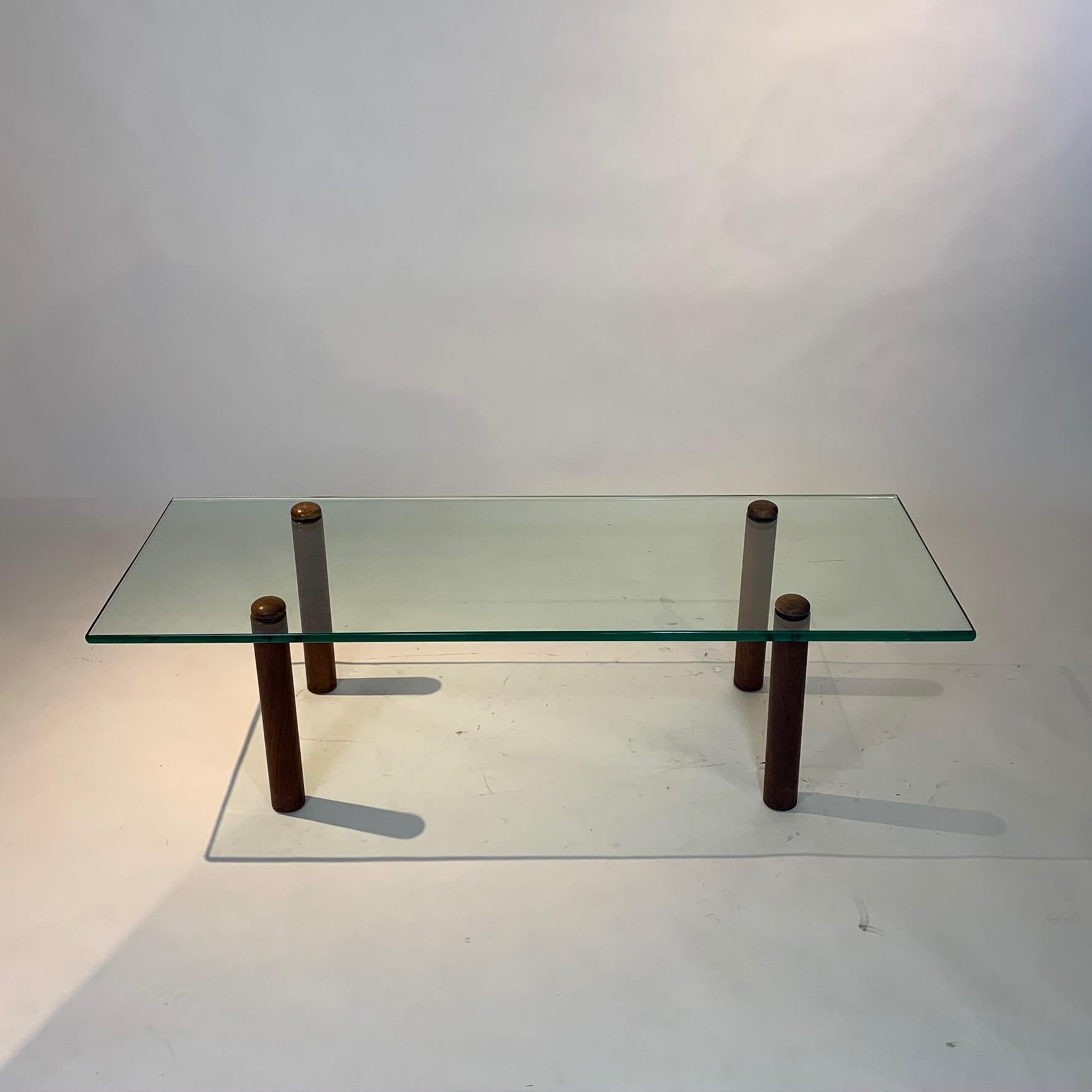 Gilbert Rohde for Herman Miller 1940s Walnut and Glass Art Deco Coffee Table 3