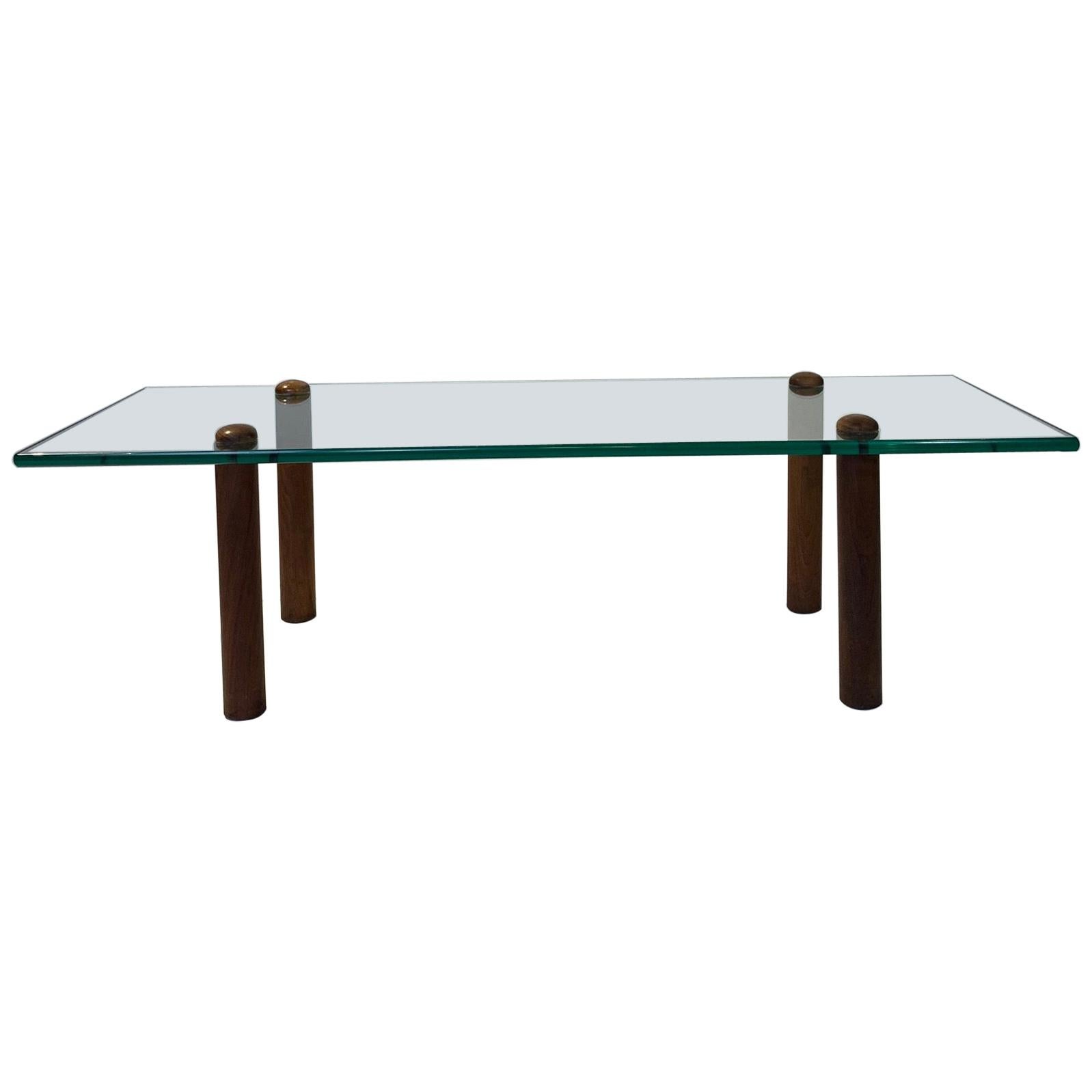 Gilbert Rohde for Herman Miller 1940s Walnut and Glass Art Deco Coffee Table