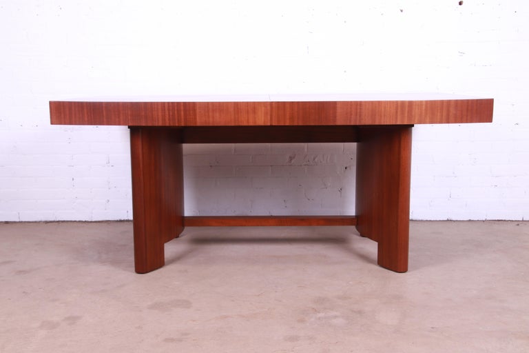 Gilbert Rohde for Herman Miller Art Deco Mahogany and Burl Dining Table, 1930s For Sale 5