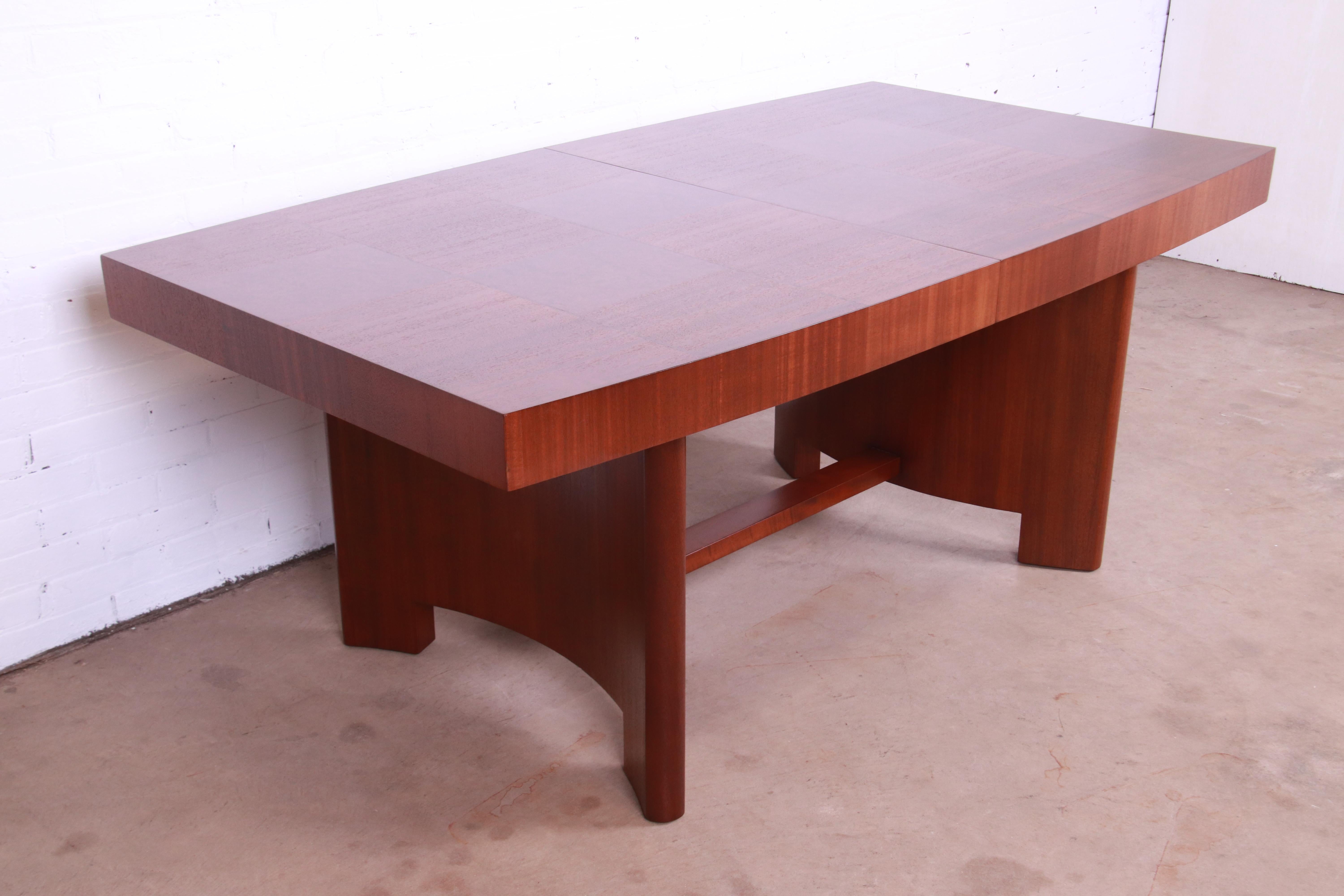 Gilbert Rohde for Herman Miller Art Deco Mahogany and Burl Dining Table, 1930s 8