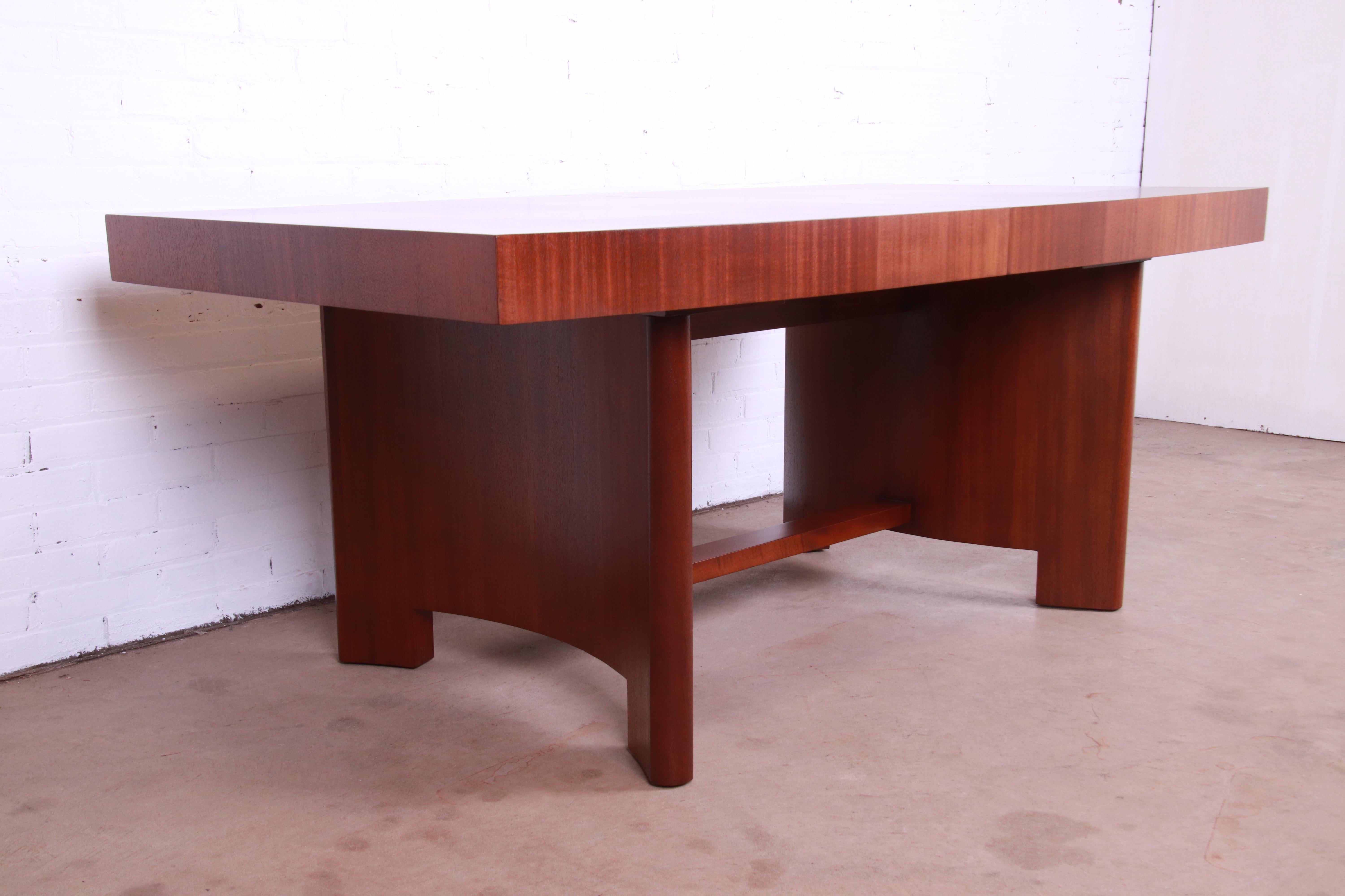 Gilbert Rohde for Herman Miller Art Deco Mahogany and Burl Dining Table, 1930s 9