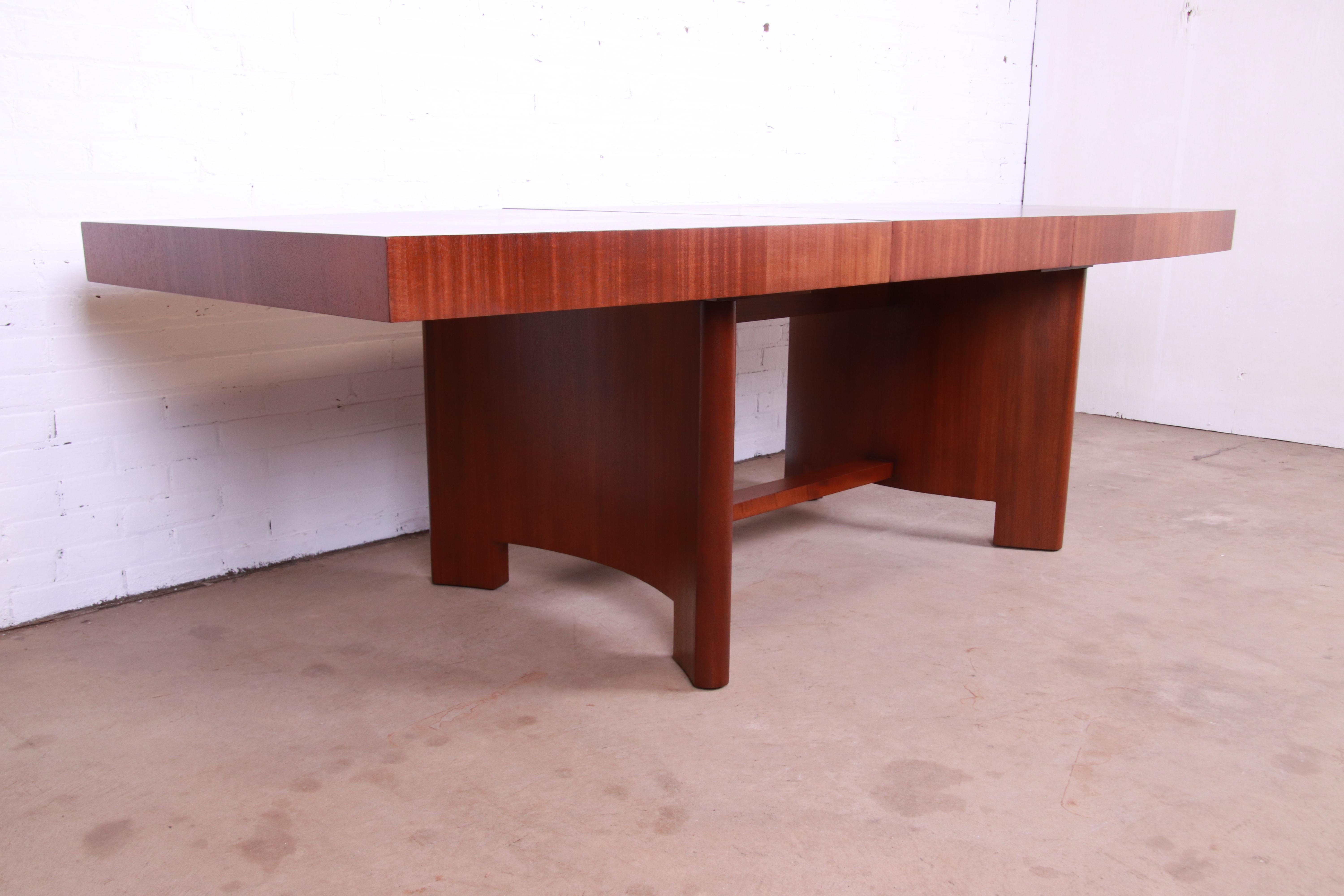 Gilbert Rohde for Herman Miller Art Deco Mahogany and Burl Dining Table, 1930s 1