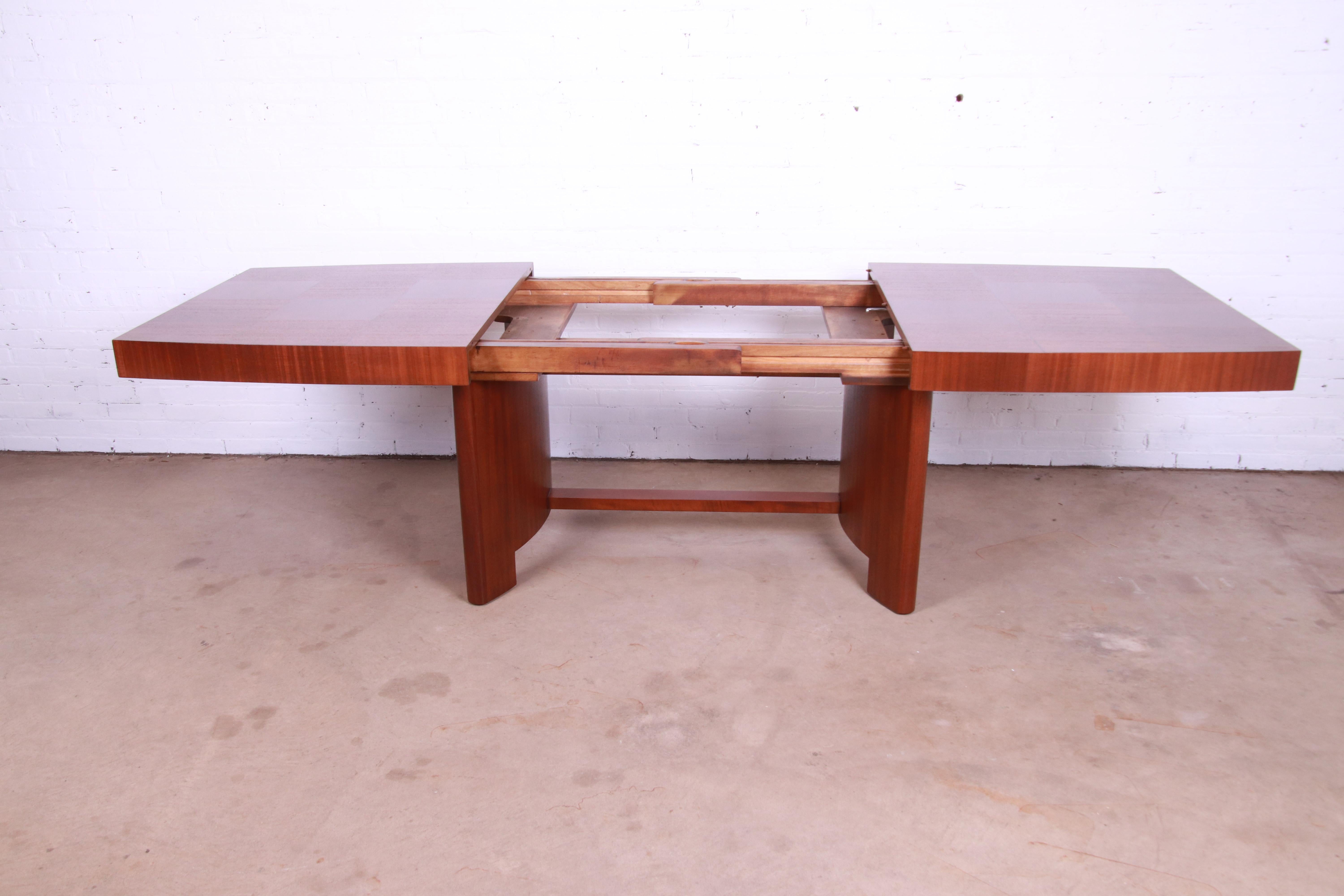 Gilbert Rohde for Herman Miller Art Deco Mahogany and Burl Dining Table, 1930s 3