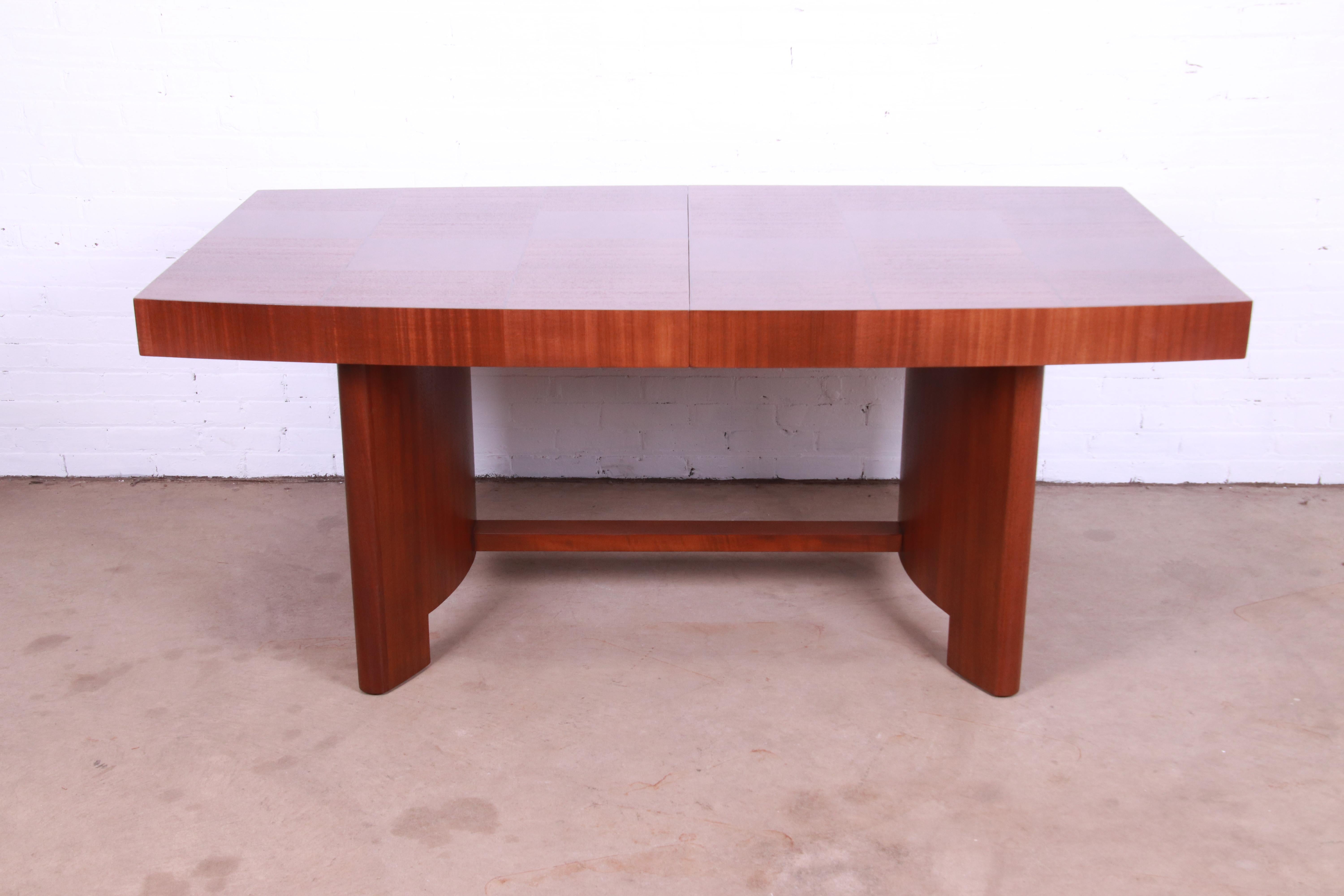 Gilbert Rohde for Herman Miller Art Deco Mahogany and Burl Dining Table, 1930s 4