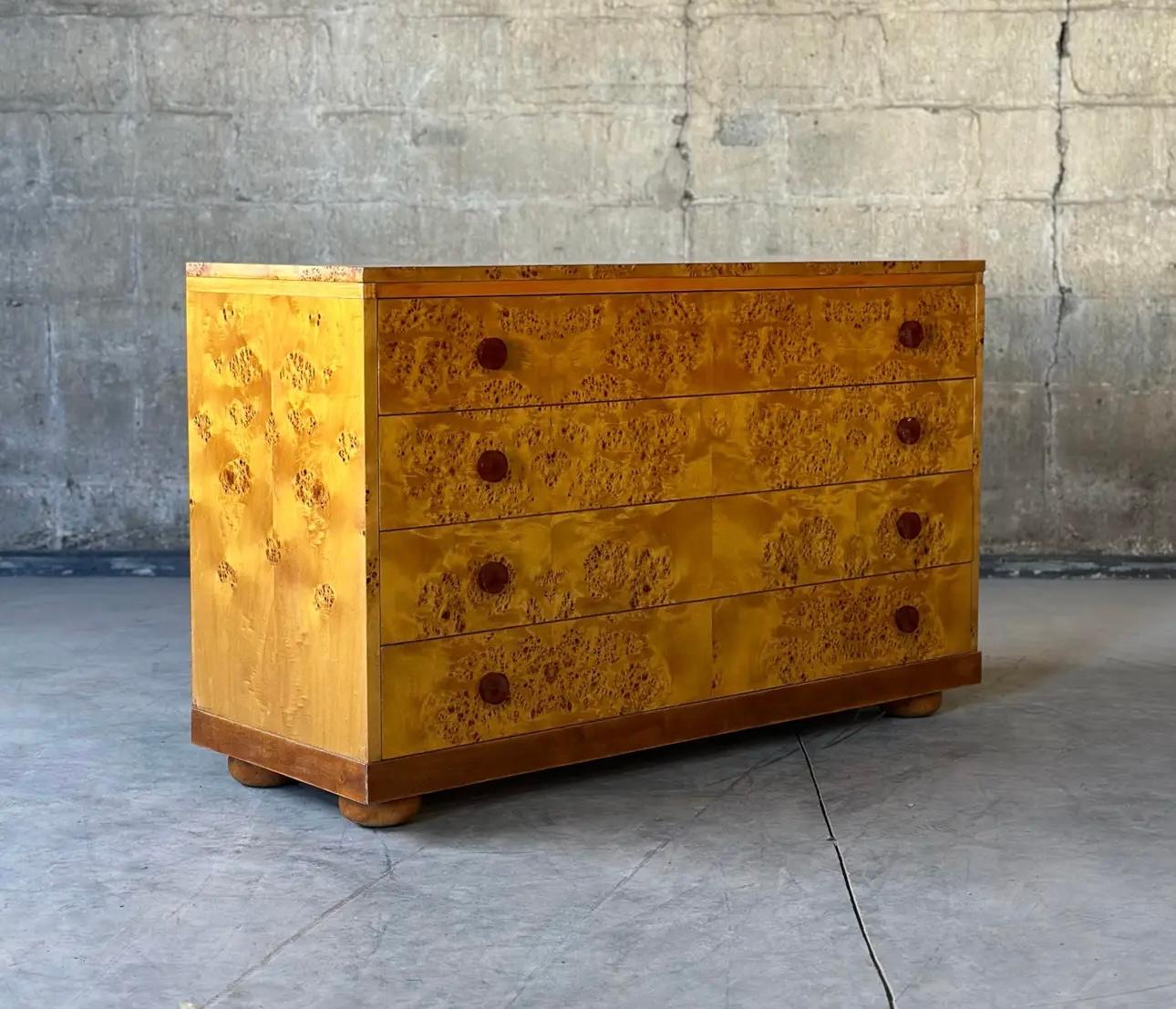 Art Deco Gilbert Rohde for Herman Miller Attri. Burled Dresser