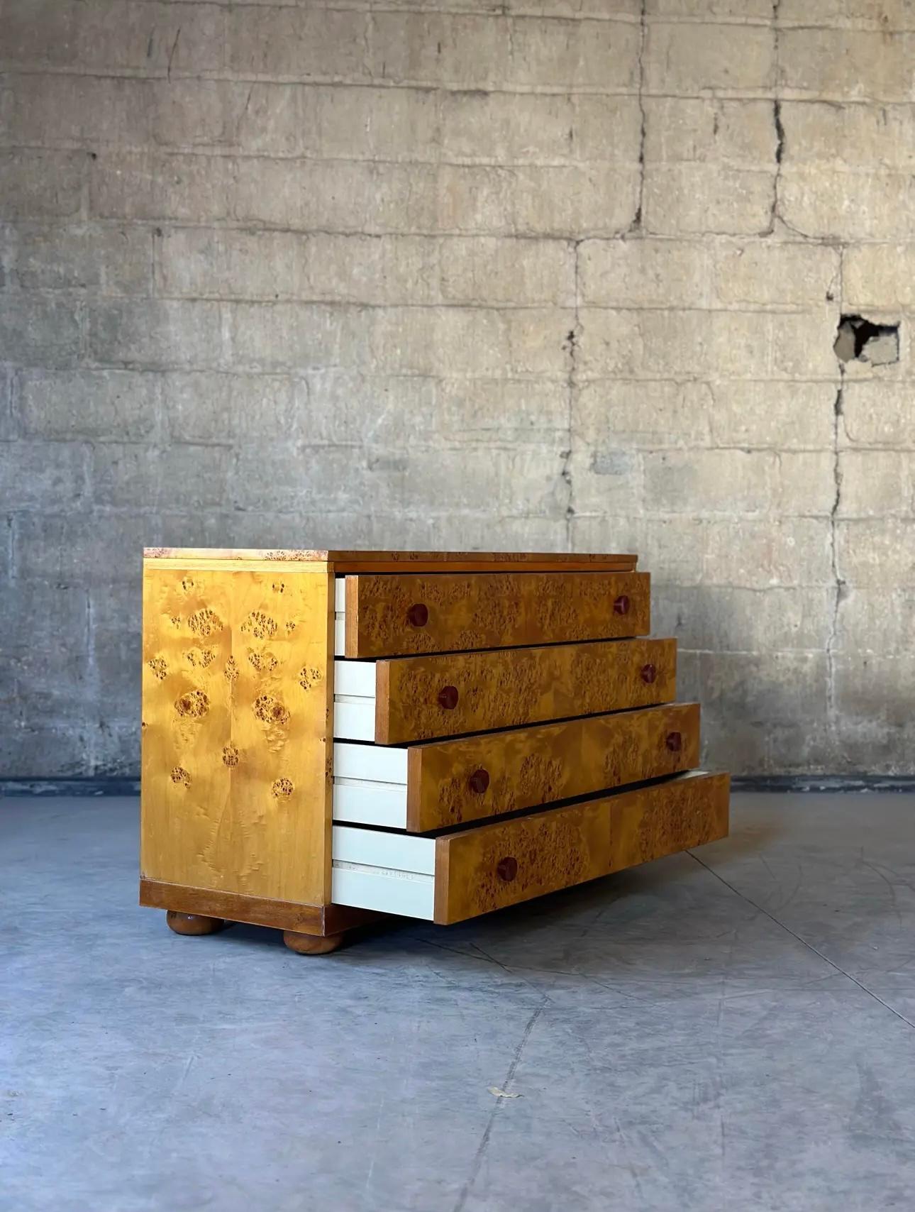 Gilbert Rohde for Herman Miller Attri. Burled Dresser In Good Condition In Hudson, NY