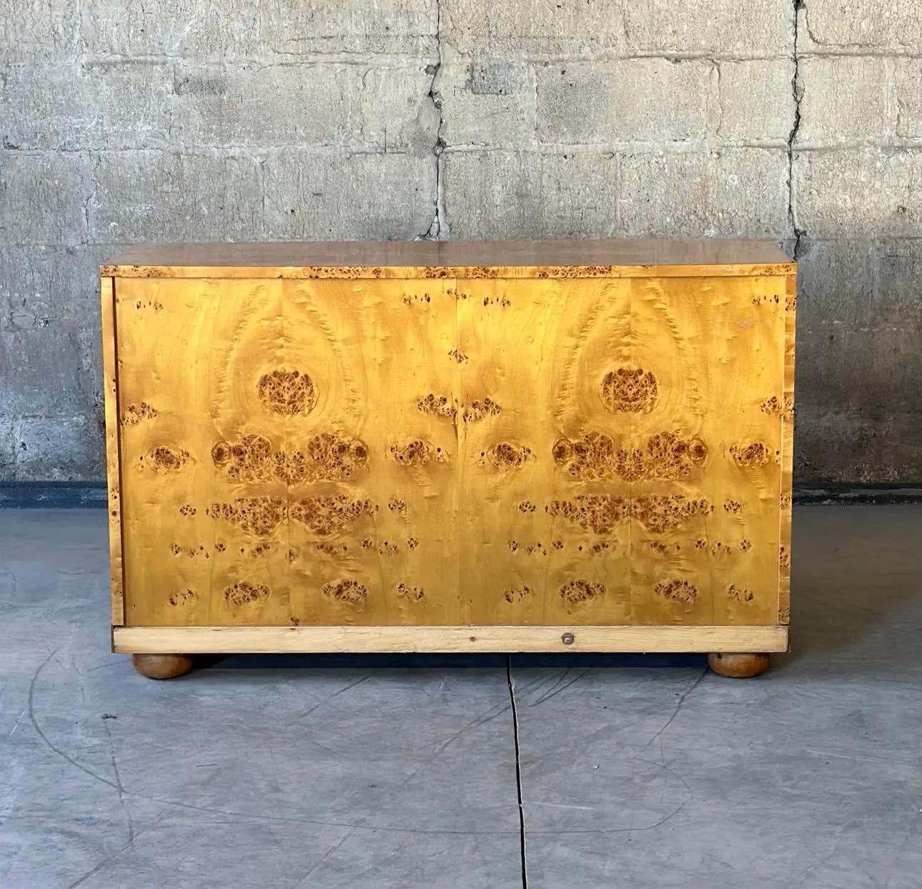 20th Century Gilbert Rohde for Herman Miller Attri. Burled Dresser