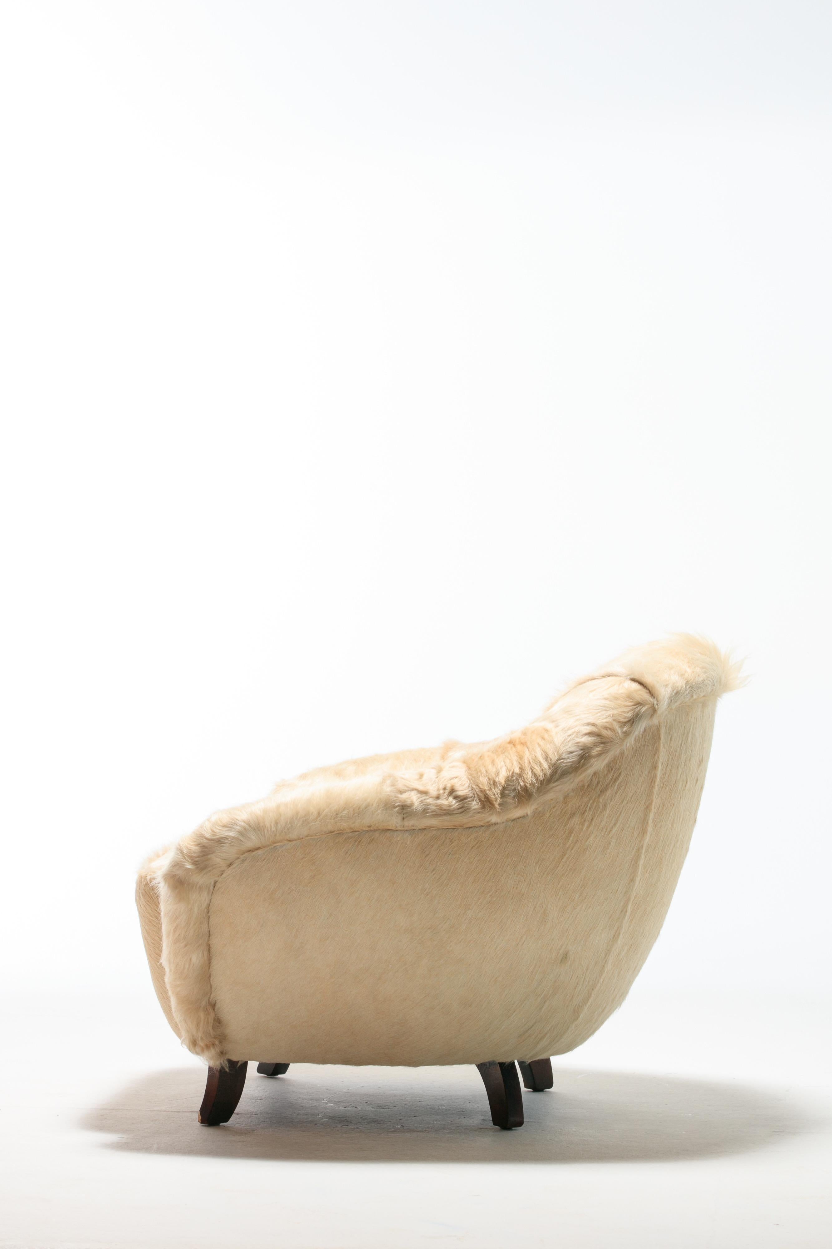 Art Deco Gilbert Rohde for Herman Miller Brazilian Cowhide Upholstered Lounge Chair