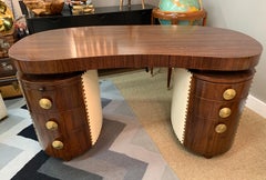 Gilbert Rohde for Herman Miller Kidney Paldao and Leather Desk with Chair