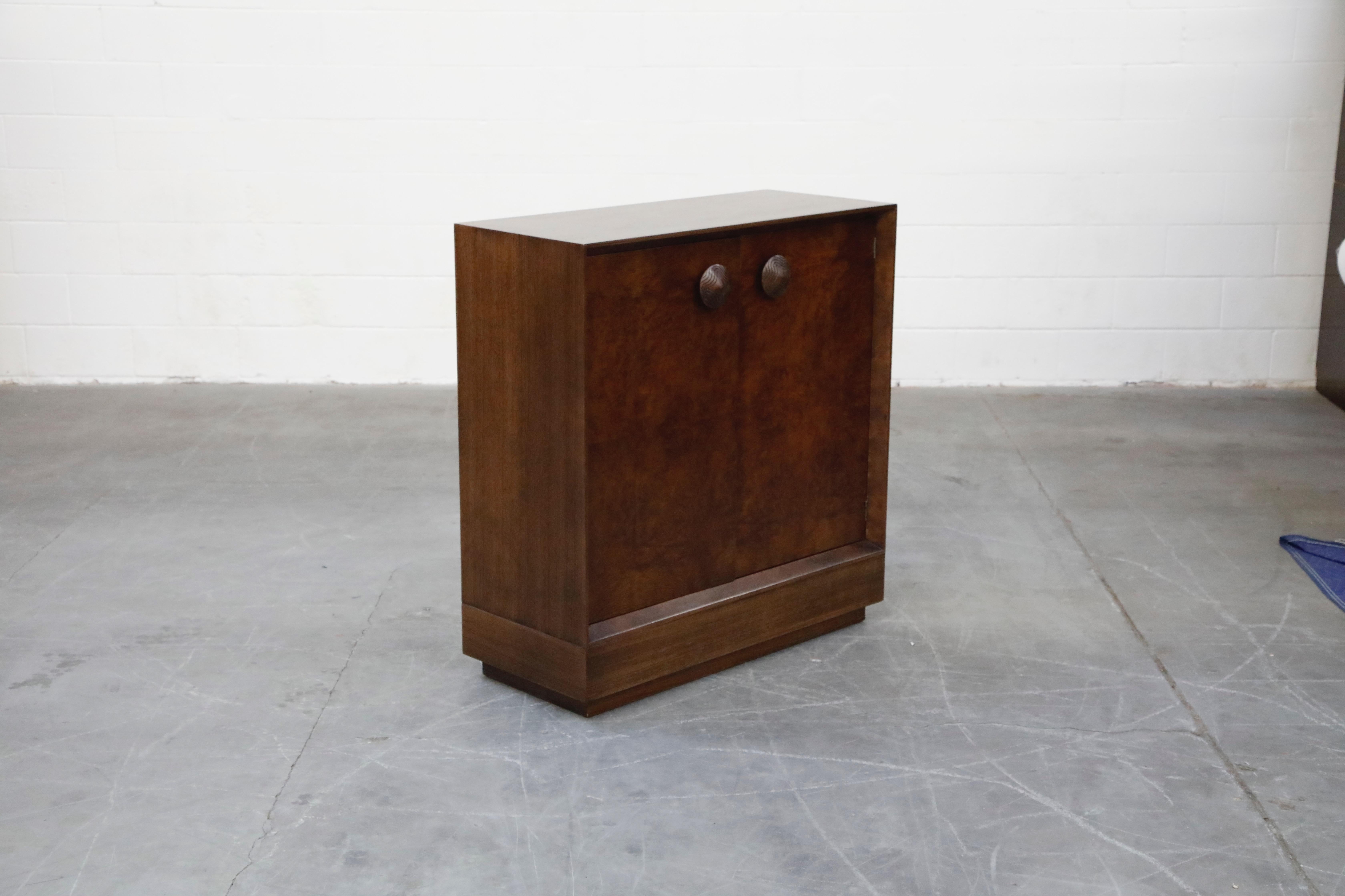 Mid-20th Century Gilbert Rohde for Herman Miller 'Paldao' Burl Dresser Cabinet, 1940s, Signed
