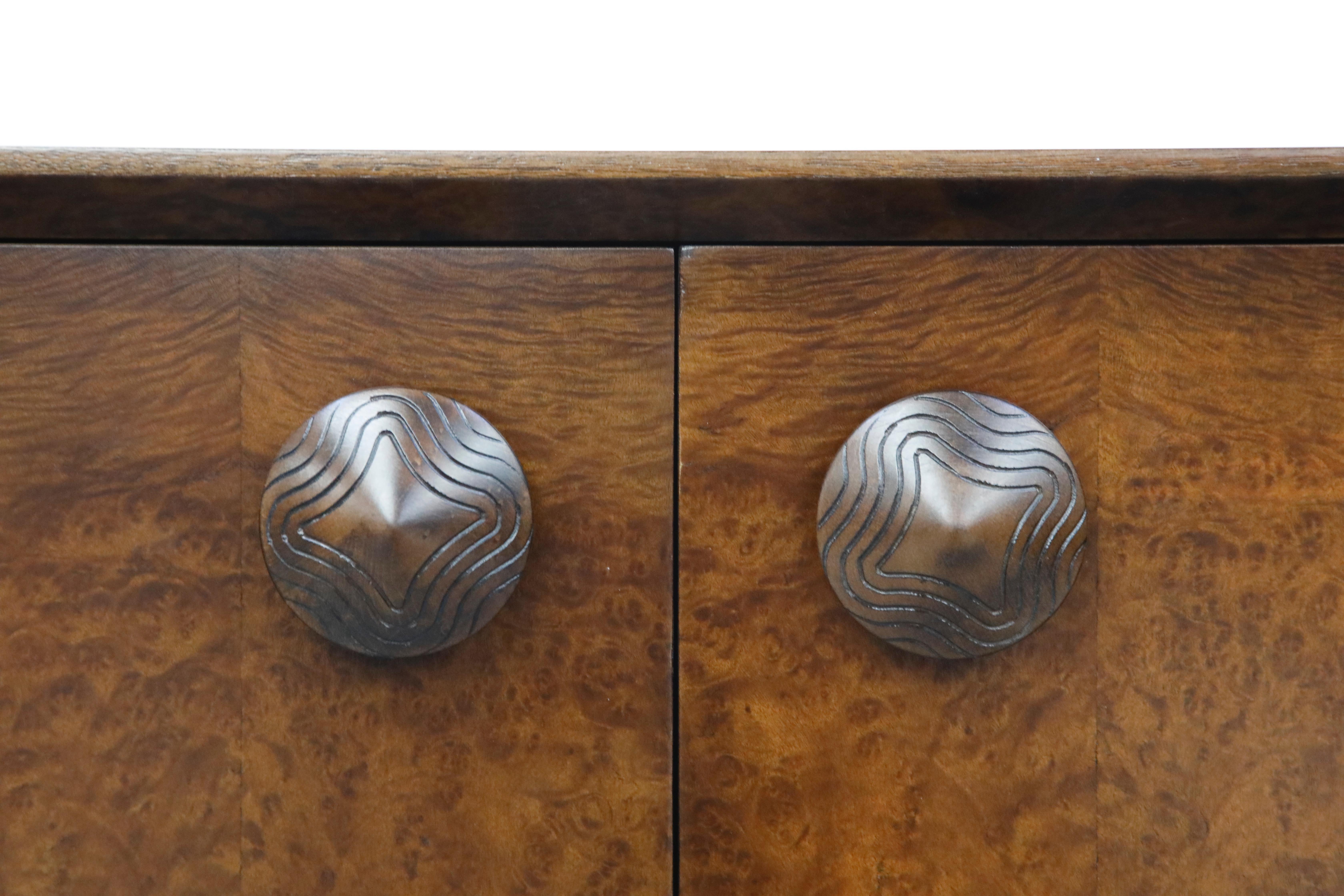Gilbert Rohde for Herman Miller 'Paldao' Burl Dresser Cabinet, 1940s, Signed 3
