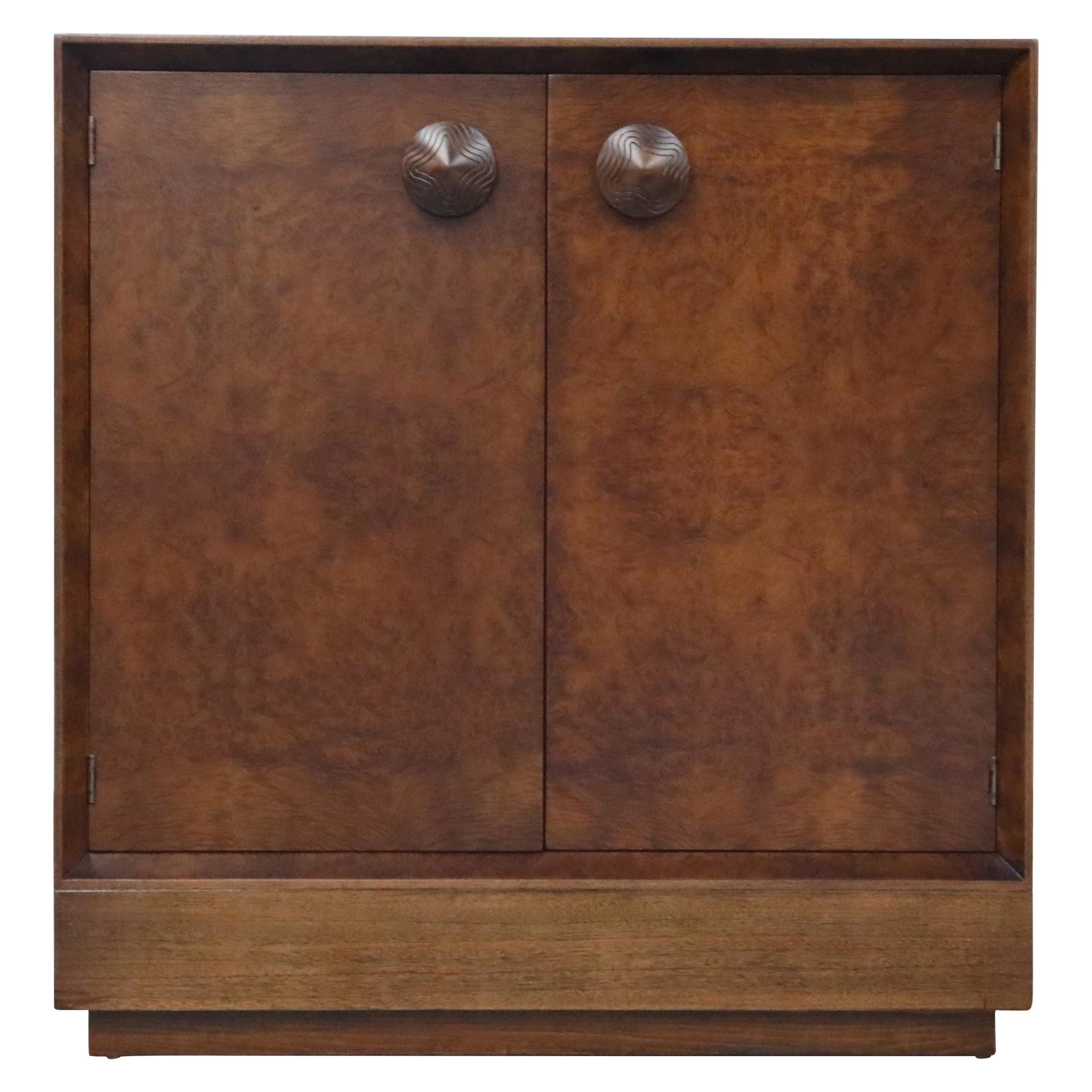 Gilbert Rohde for Herman Miller 'Paldao' Burl Dresser Cabinet, 1940s, Signed