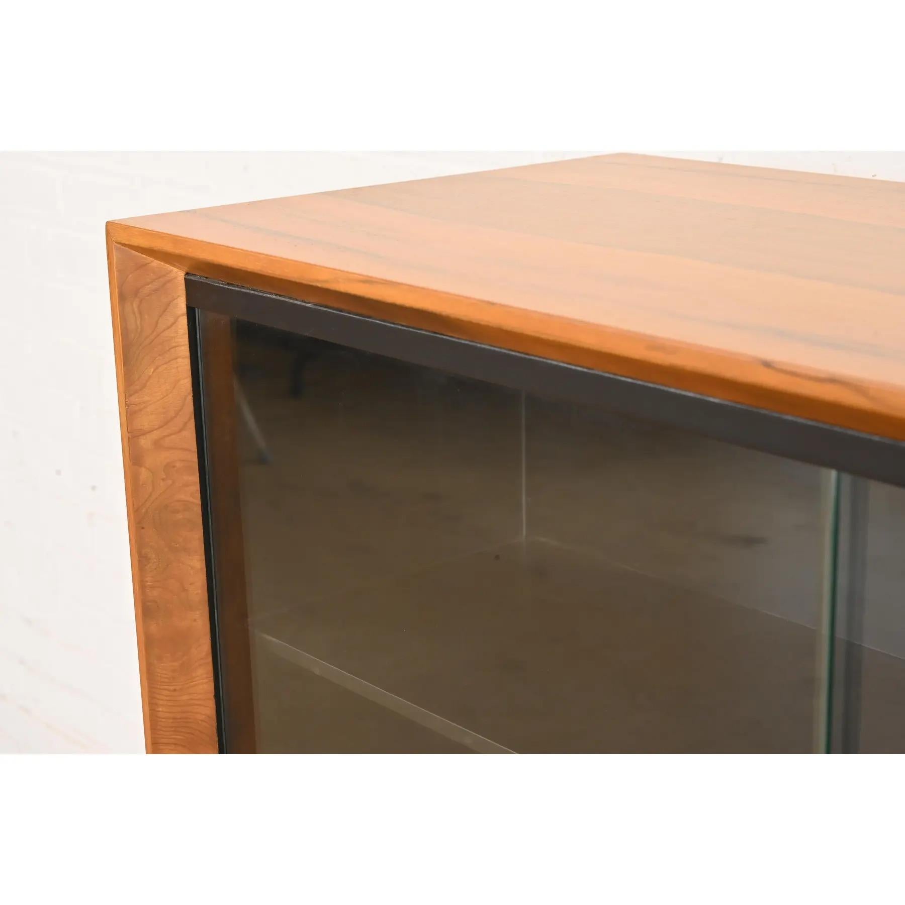 Glass Gilbert Rohde for Herman Miller Paldao Group Bookcase, Newly Refinished For Sale