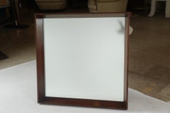 Gilbert Rohde for Herman Miller Square Heavy Walnut Frame 1940s Wall Mirror