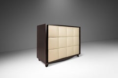 Gilbert Rohde for Herman Miller Three Drawer Chest Dresser Leather Drawer Faces