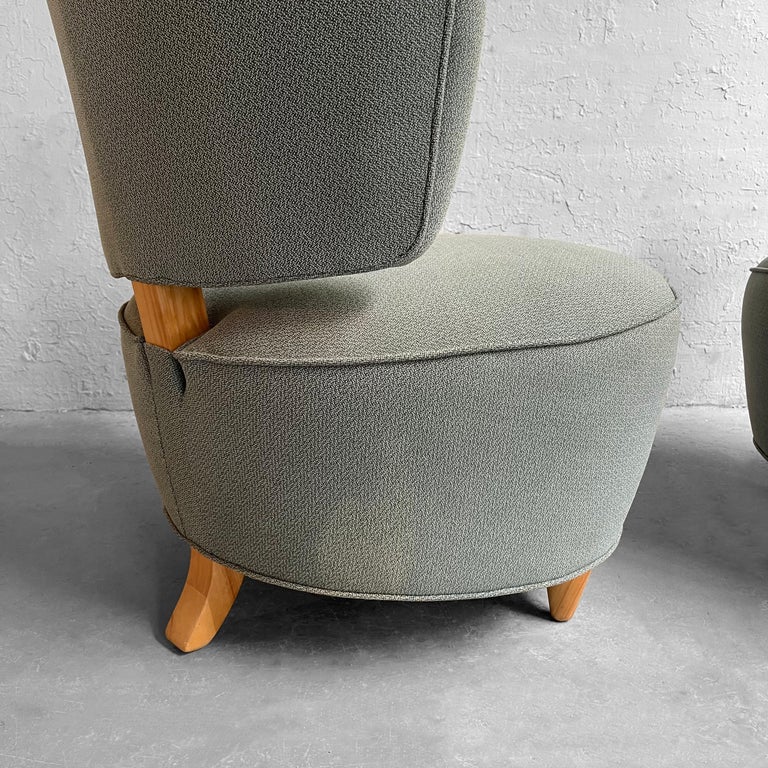 Gilbert Rohde for Herman Miller Upholstered Slipper Chairs For Sale 3