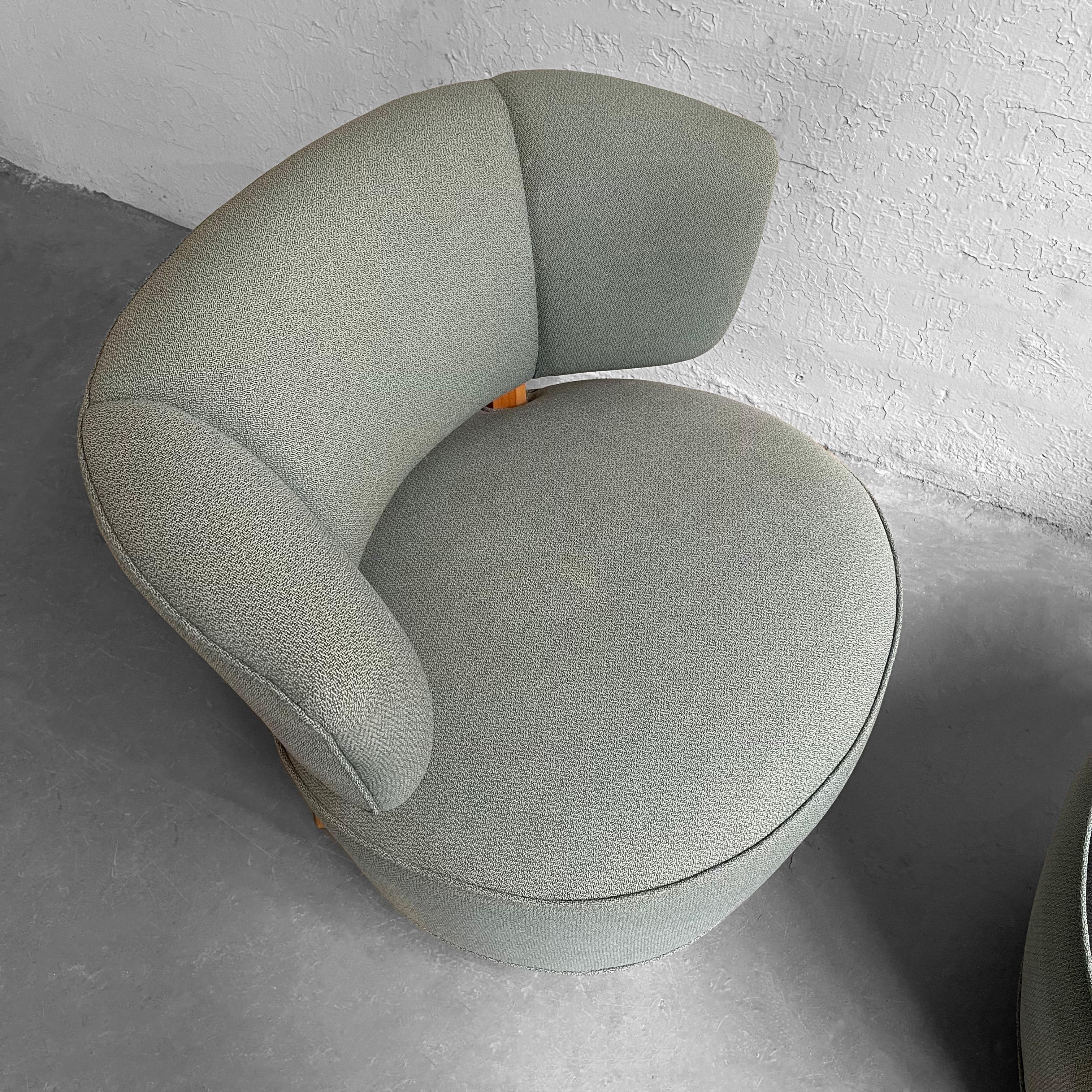 Gilbert Rohde for Herman Miller Upholstered Slipper Chairs For Sale 4