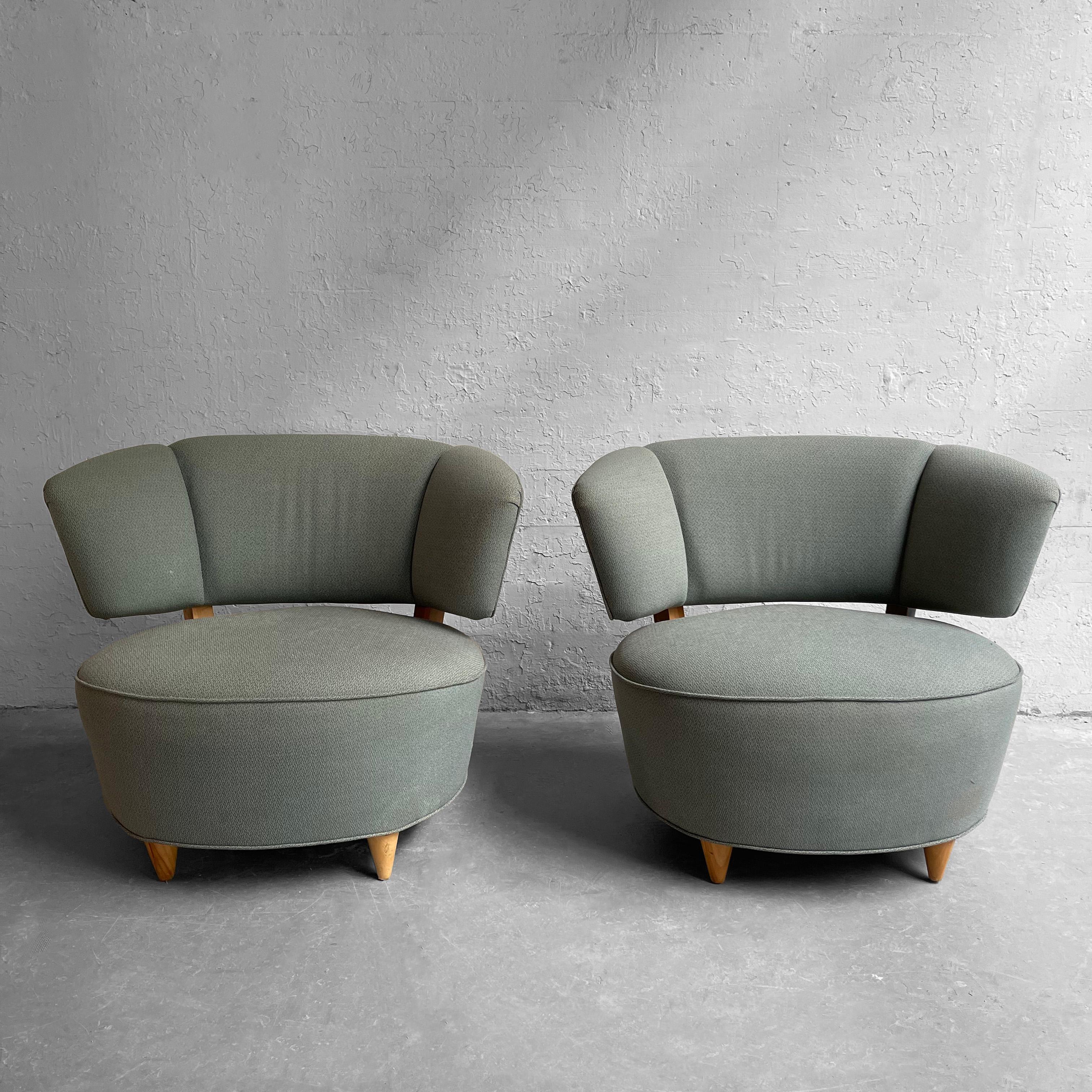 Art déco Gilbert Rohde pour Herman Miller fauteuils pantoufles rembourrés en vente