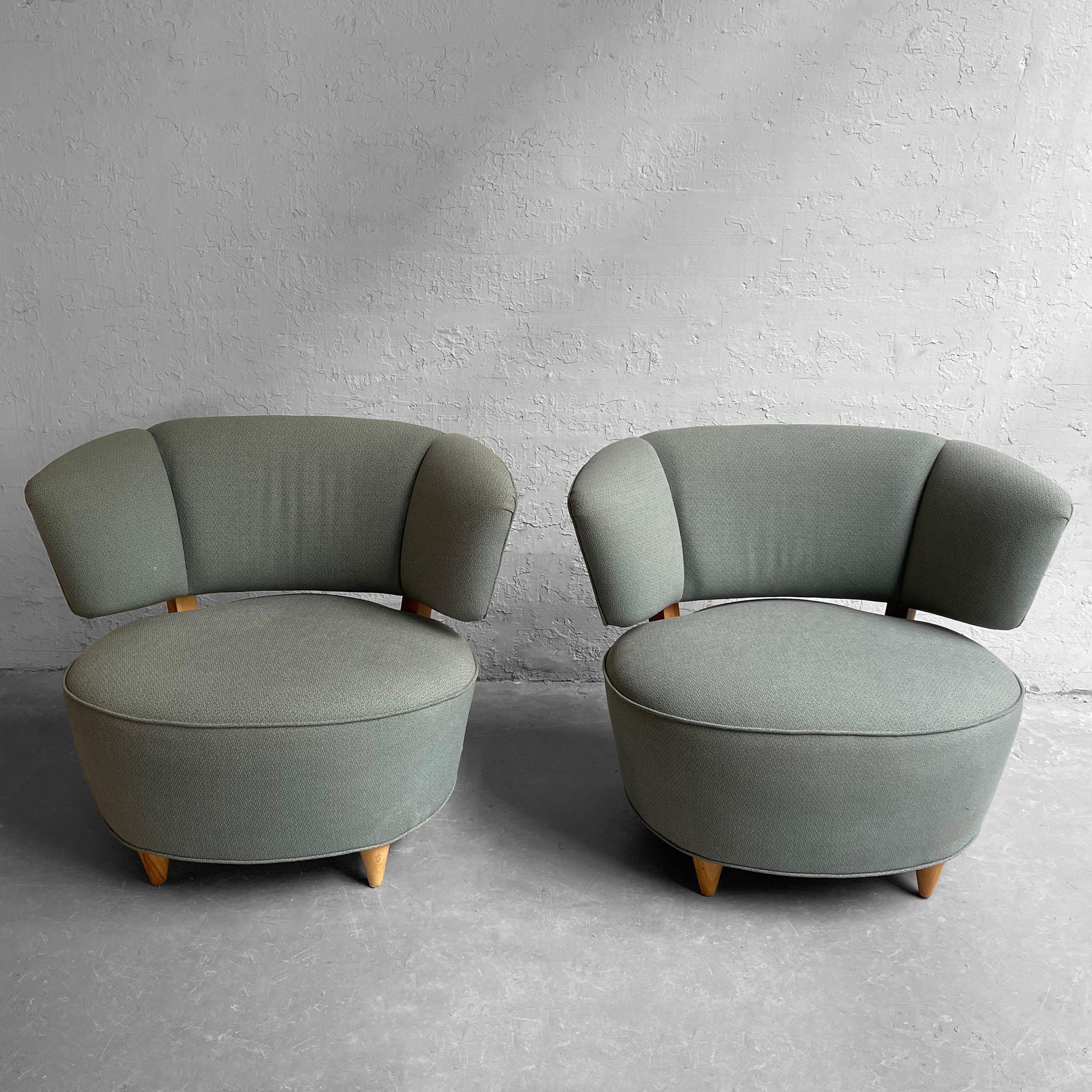 Gilbert Rohde for Herman Miller Upholstered Slipper Chairs For Sale 1