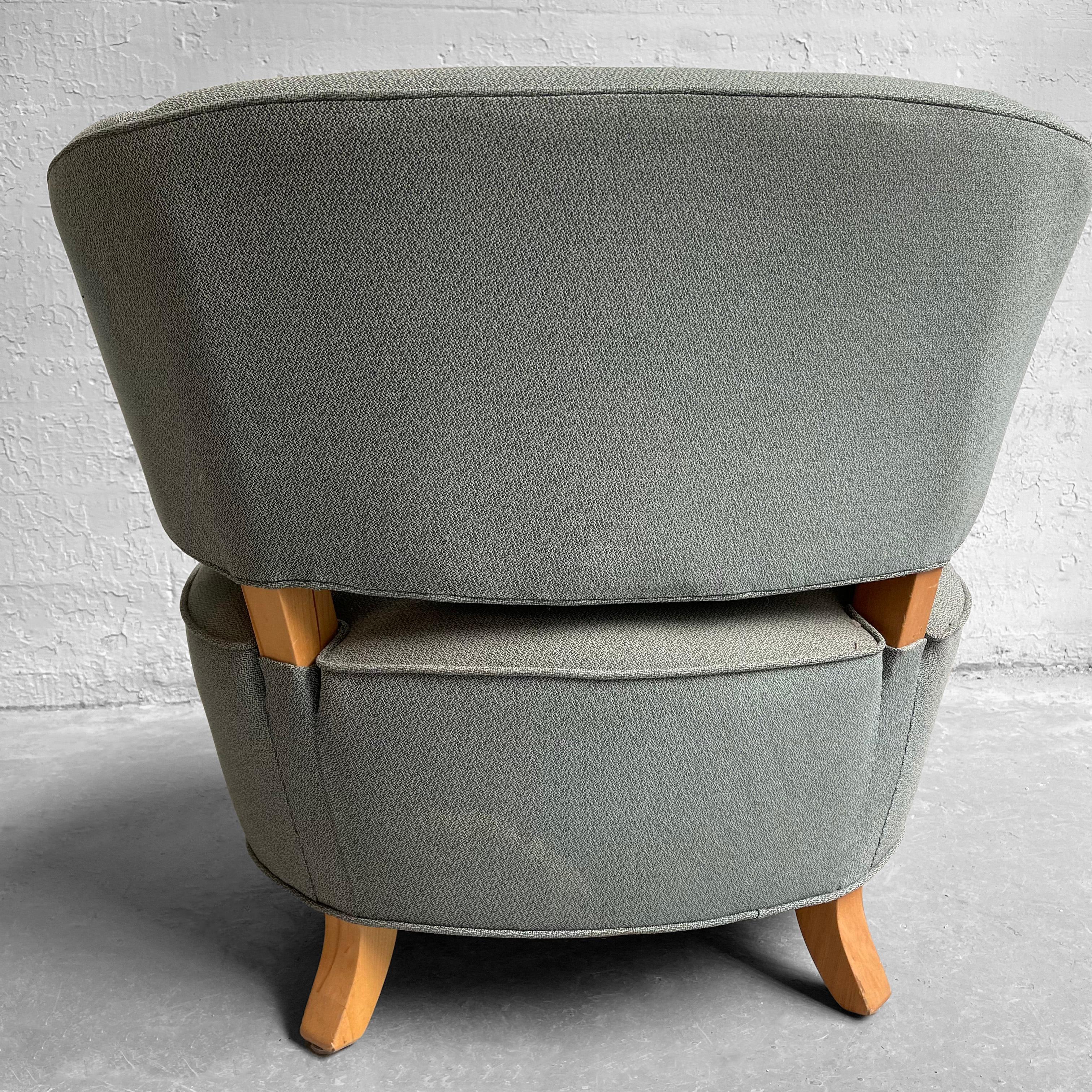 Gilbert Rohde for Herman Miller Upholstered Slipper Chairs For Sale 2