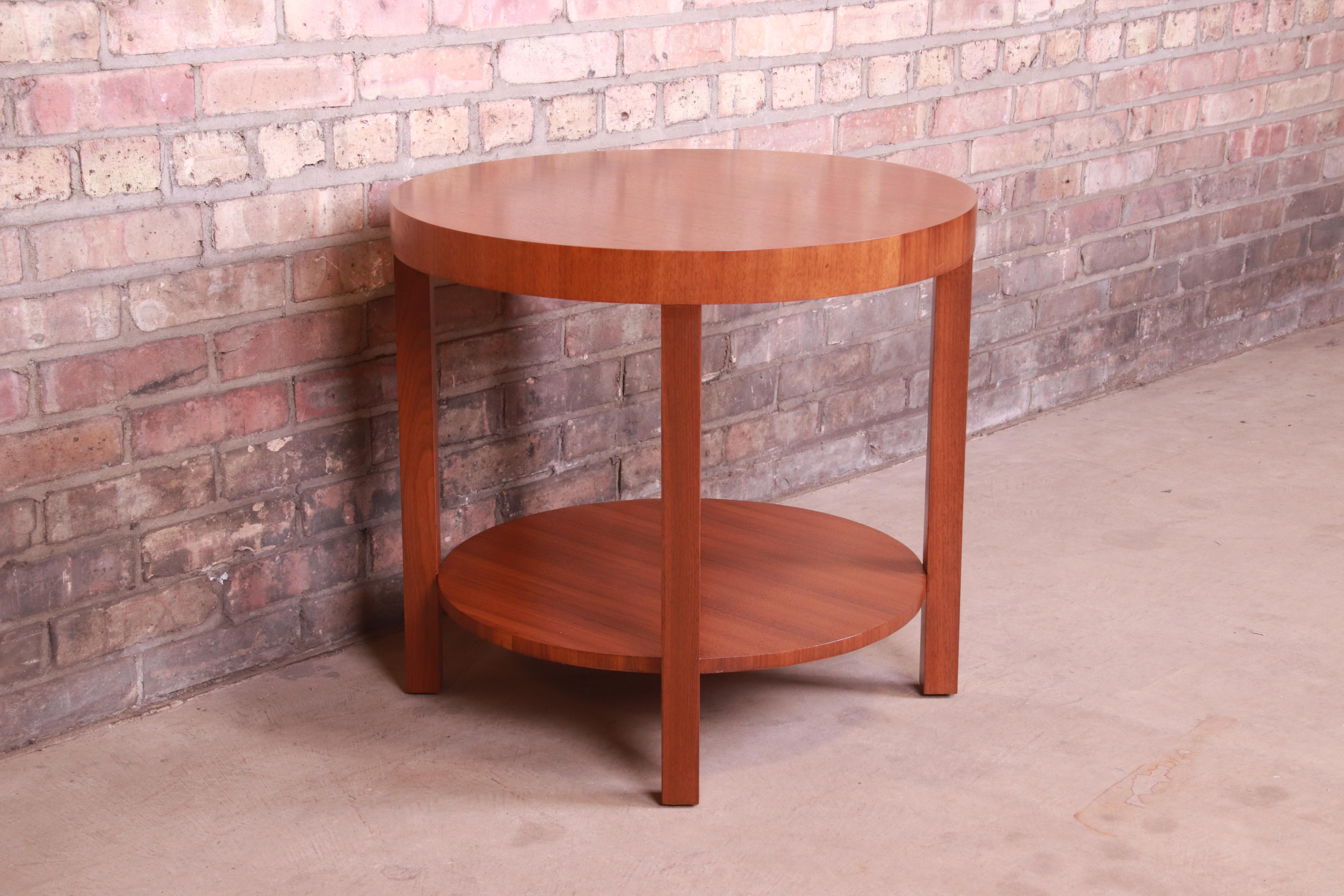 Gilbert Rohde for Herman Miller Walnut Occasional Side Table, Newly Refinished In Good Condition In South Bend, IN