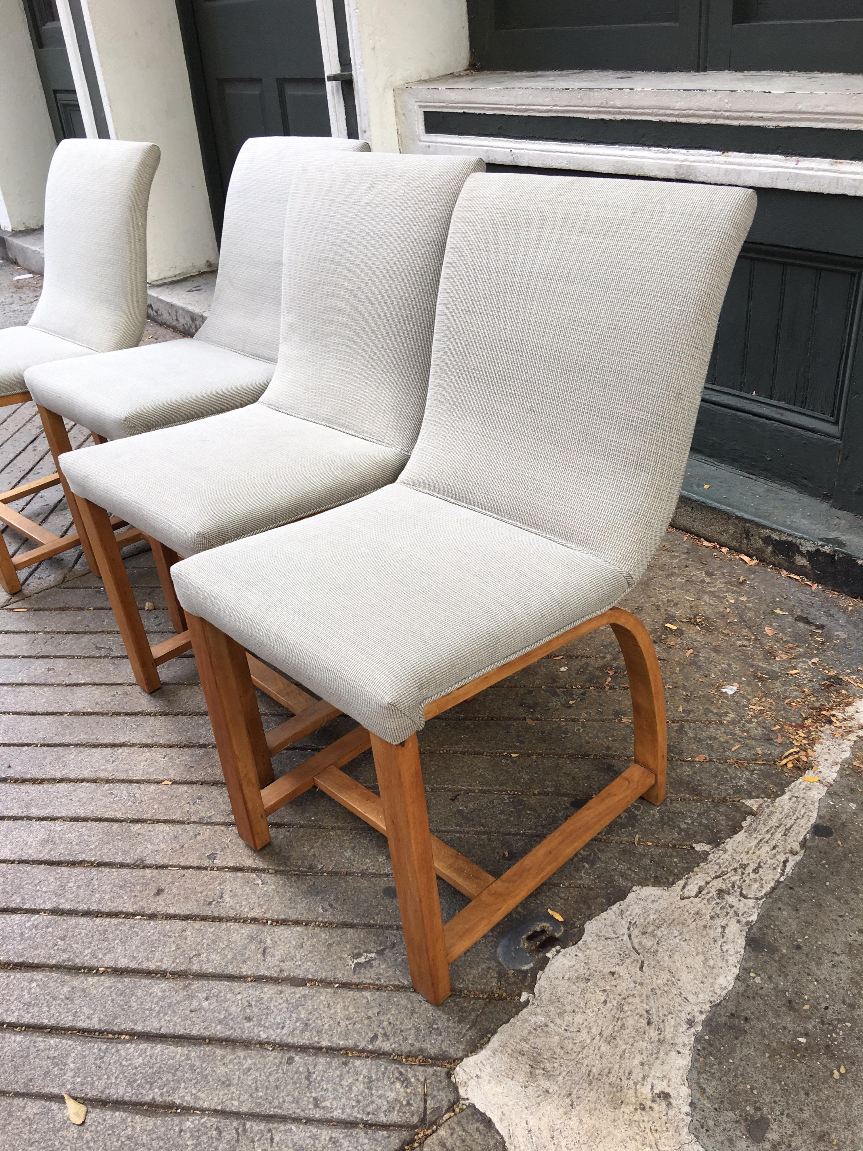 Art Deco Gilbert Rohde for Heywood Wakefield Set of 4 Dining Chairs