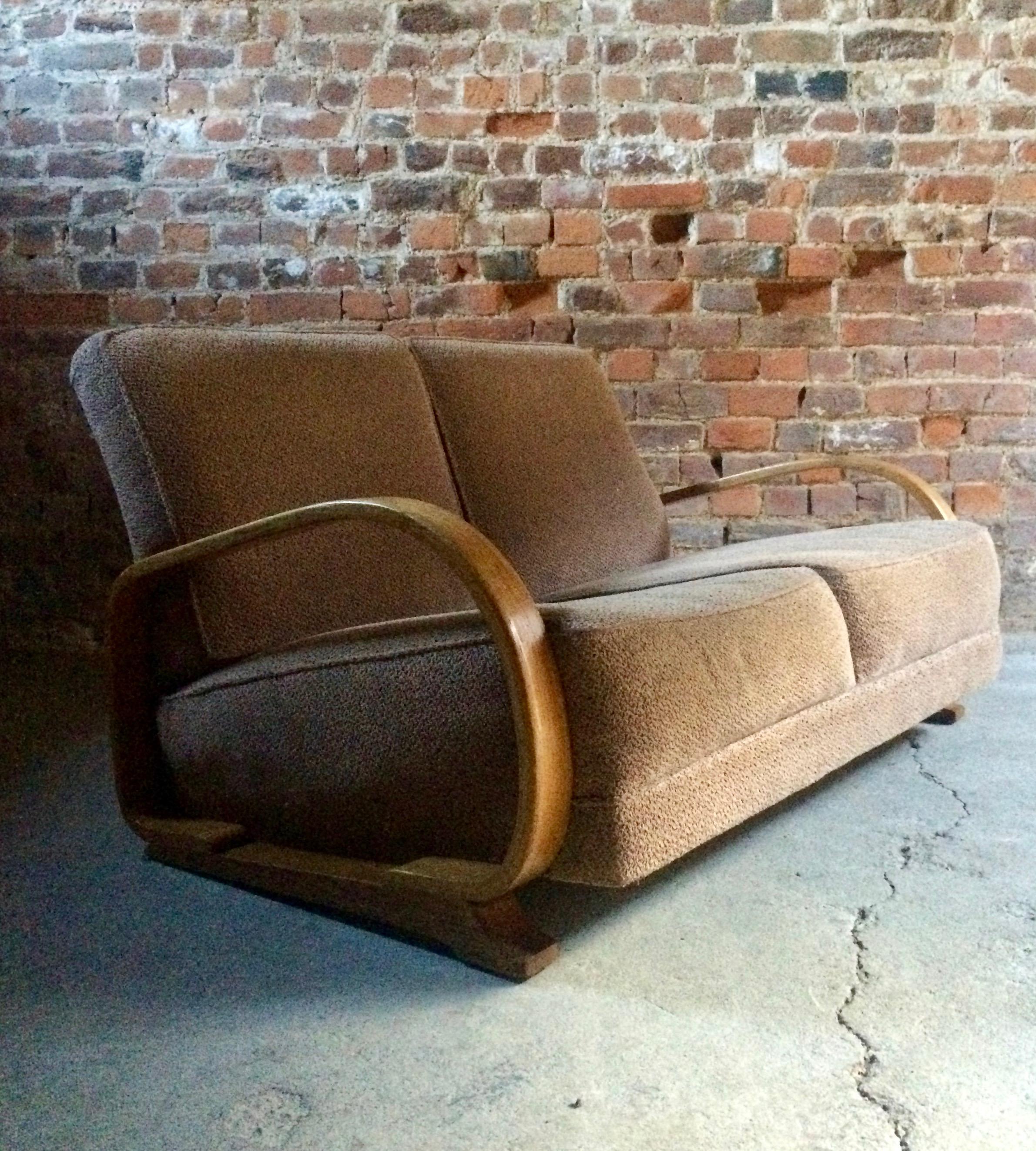 Gilbert Rohde for Heywood Wakefield Sofa Settee Two-Seat Art Deco Streamline 4