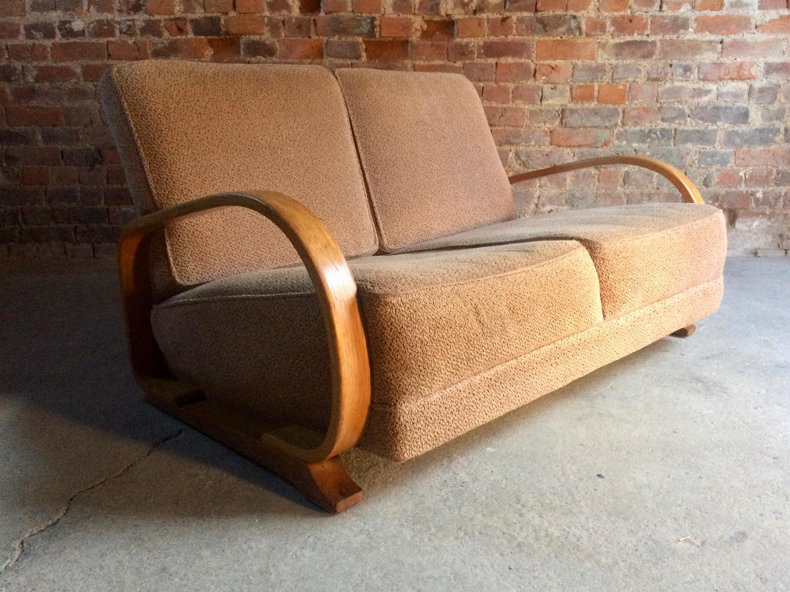 American Gilbert Rohde for Heywood Wakefield Sofa Settee Two-Seat Art Deco Streamline