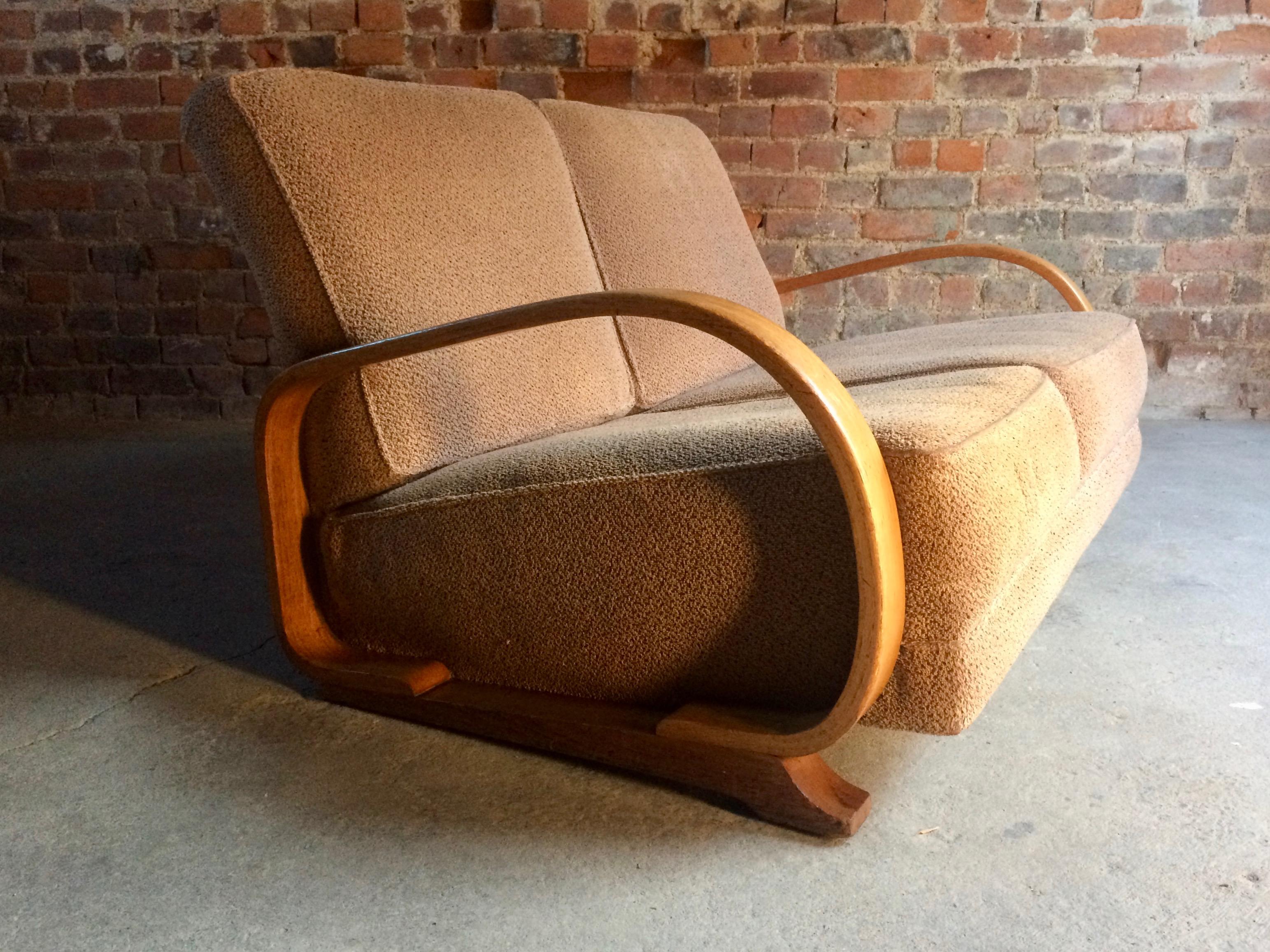 Gilbert Rohde for Heywood Wakefield Sofa Settee Two-Seat Art Deco Streamline In Good Condition In Longdon, Tewkesbury