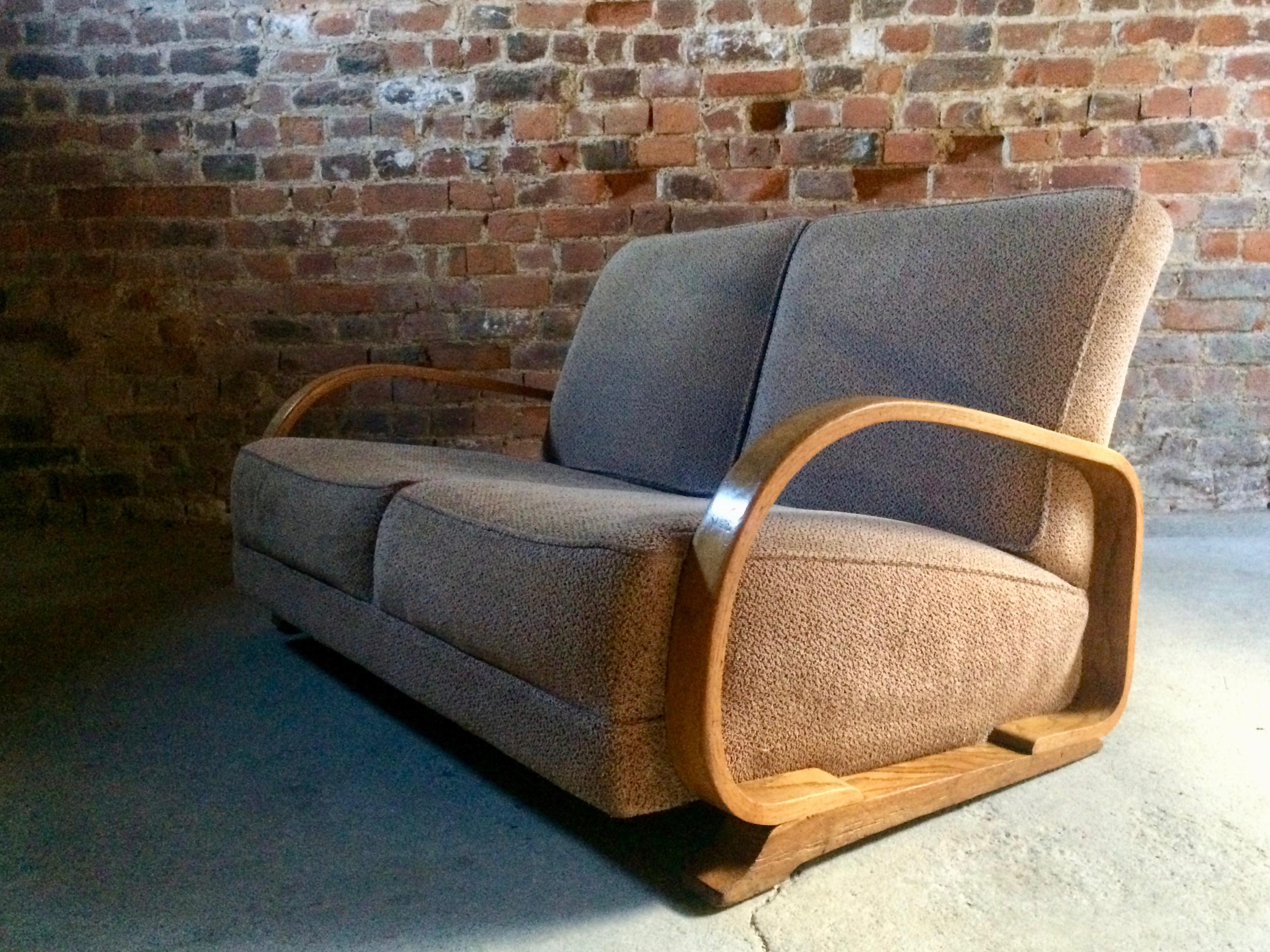 Gilbert Rohde for Heywood Wakefield Sofa Settee Two-Seat Art Deco Streamline 1