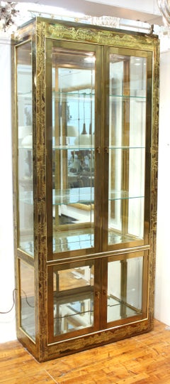 Bernard Rohde für Mastercraft Mid-Century Modern Acid Etched Display Cabinets