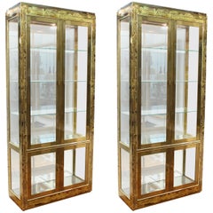 Bernard Rohde für Mastercraft Mid-Century Modern Acid Etched Display Cabinets