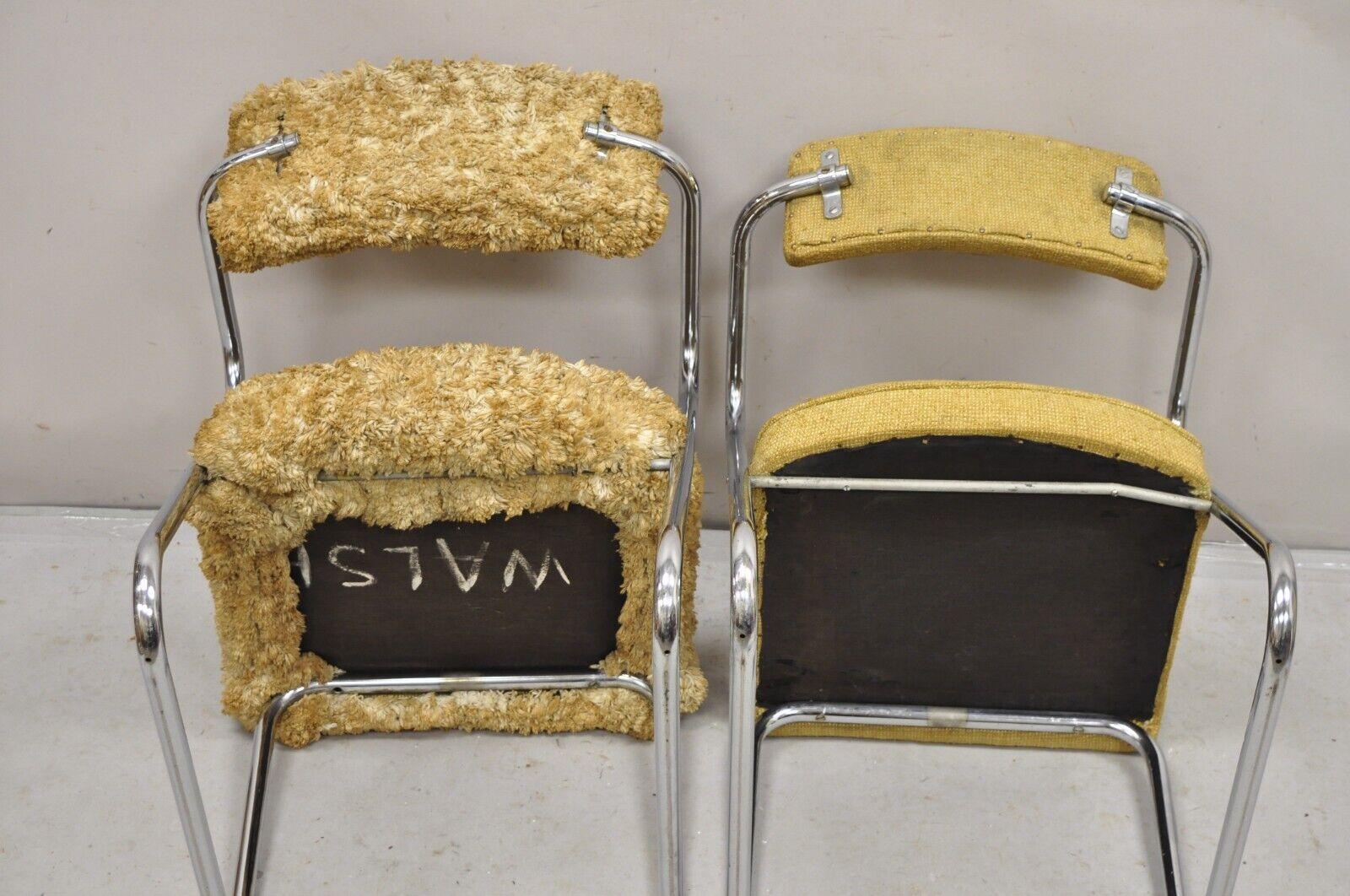 Z-Stühle aus Chromrohr mit Sonnenschirmrohr von Gilbert Rohde für Troy, Art déco, Art déco, Paar im Angebot 5