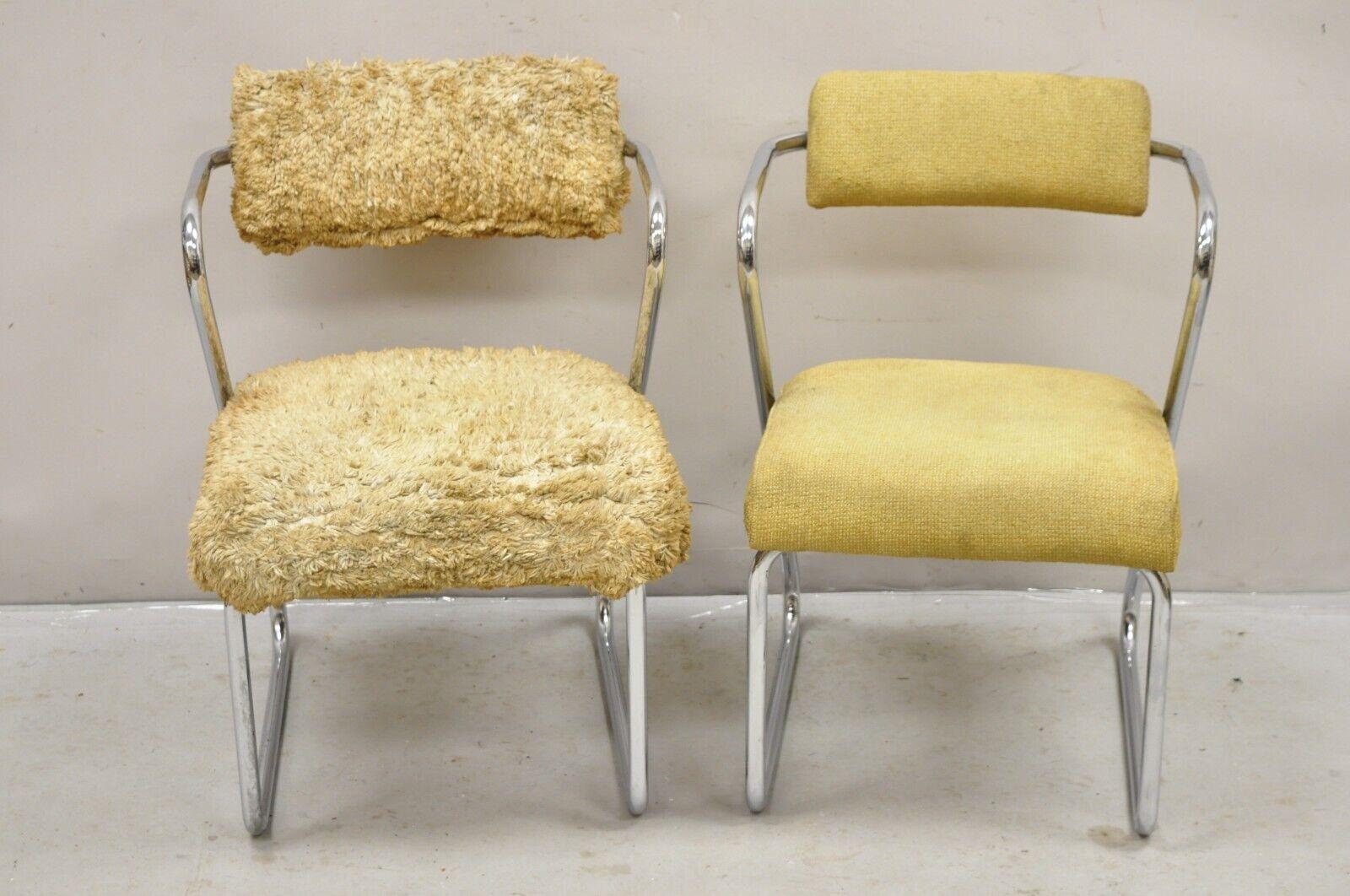 Z-Stühle aus Chromrohr mit Sonnenschirmrohr von Gilbert Rohde für Troy, Art déco, Art déco, Paar (Mitte des 20. Jahrhunderts) im Angebot