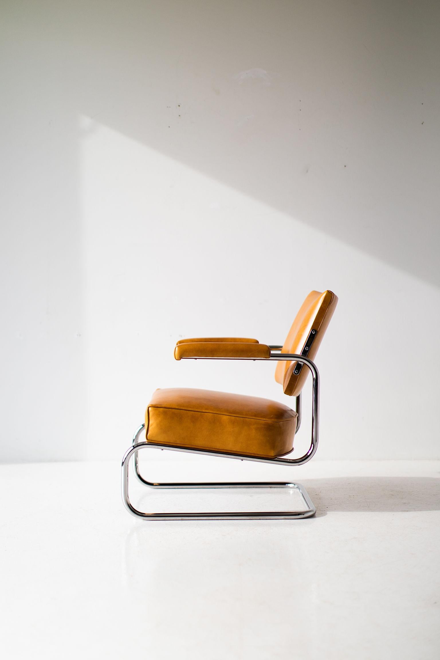 Silla Gilbert Rohde para Troy Sunshade Company Cuero