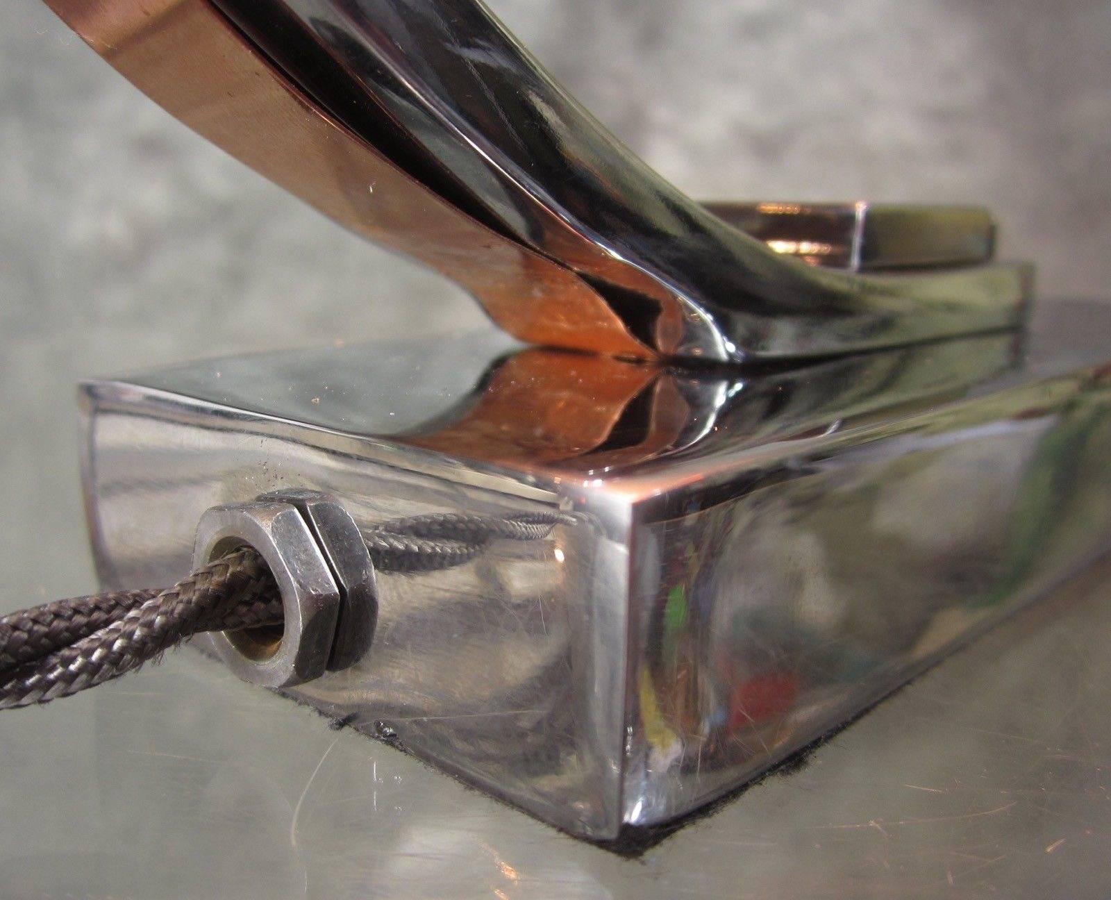 Metal Gilbert Rohde Machine Age Art Deco Chrome and Copper Table Desk Lamp