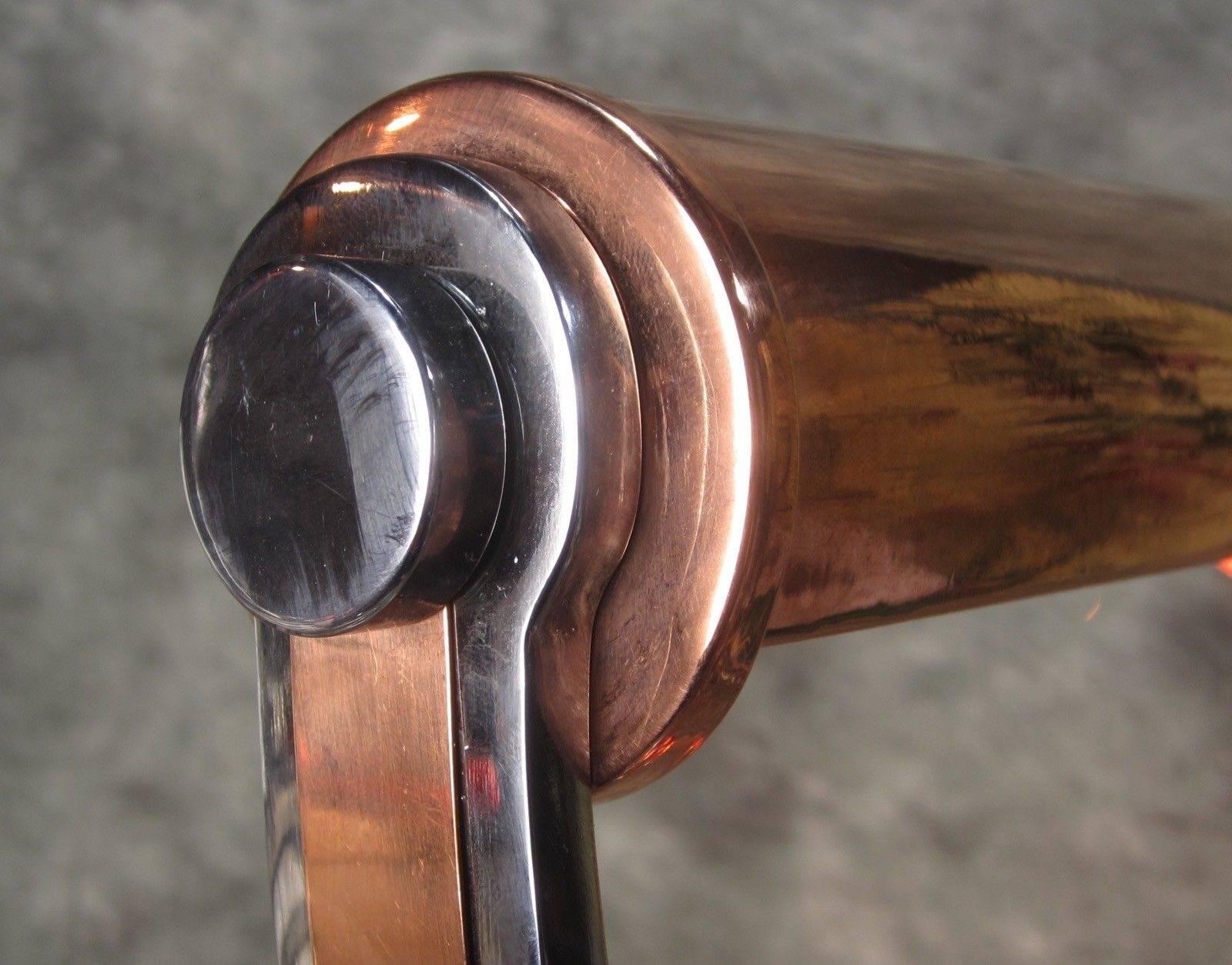 Gilbert Rohde Machine Age Art Deco Chrome and Copper Table Desk Lamp 1