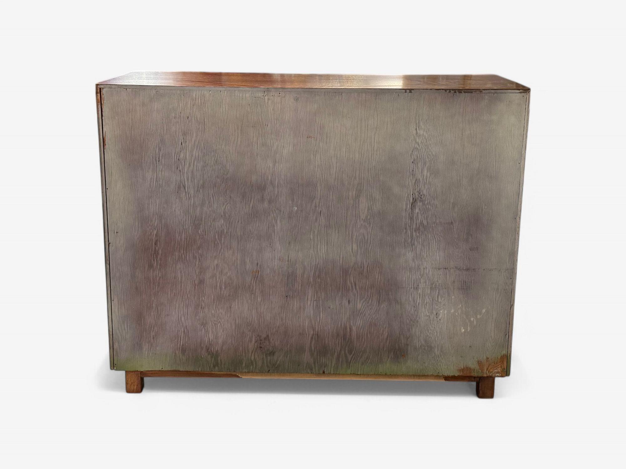 Gilbert Rohde, Mid-Century Modern, Dressers, Leather, Stained Wood, 1940s For Sale 8