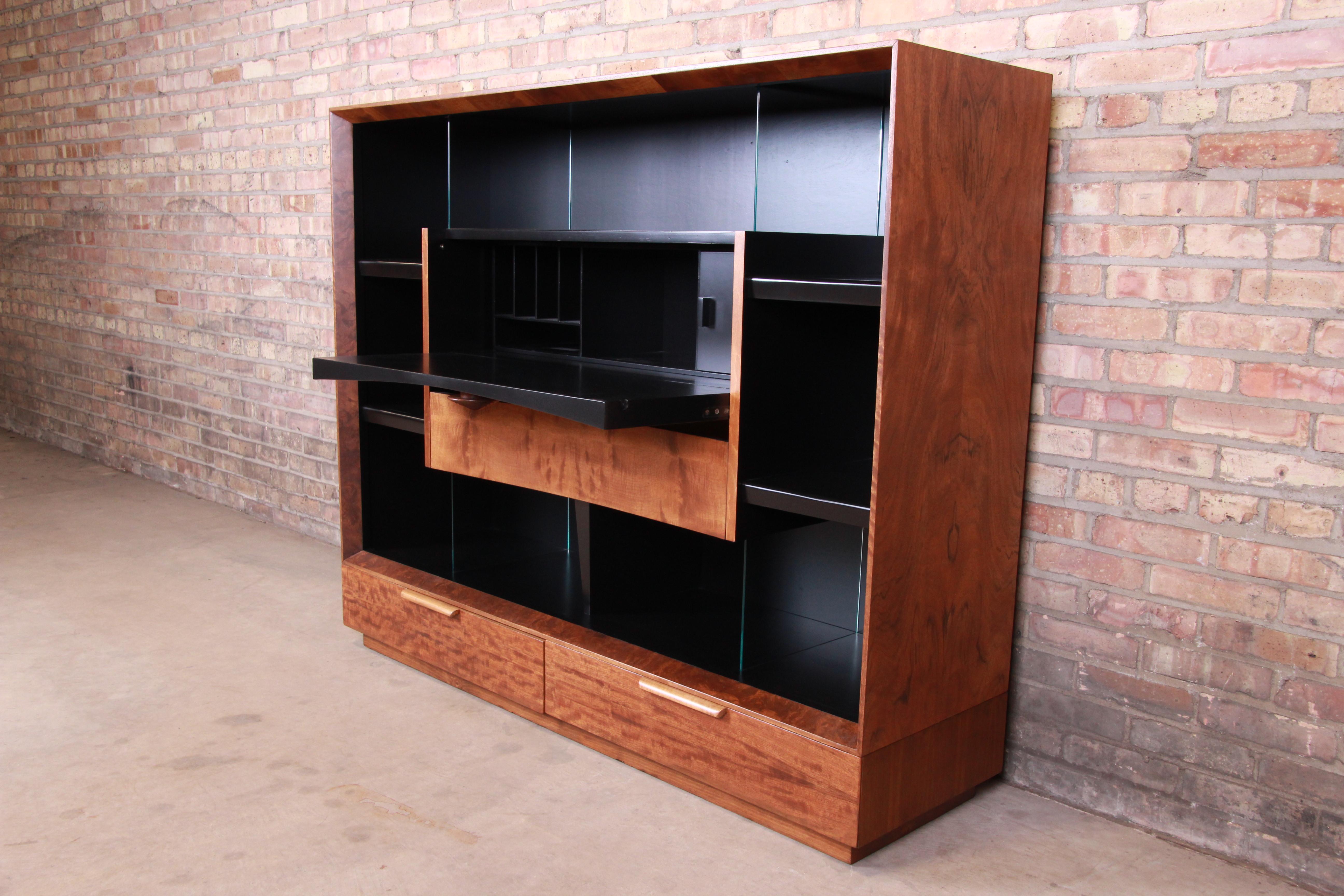 Gilbert Rohde Paldao Bookcase Cabinet with Secretary Desk, Newly Restored 3